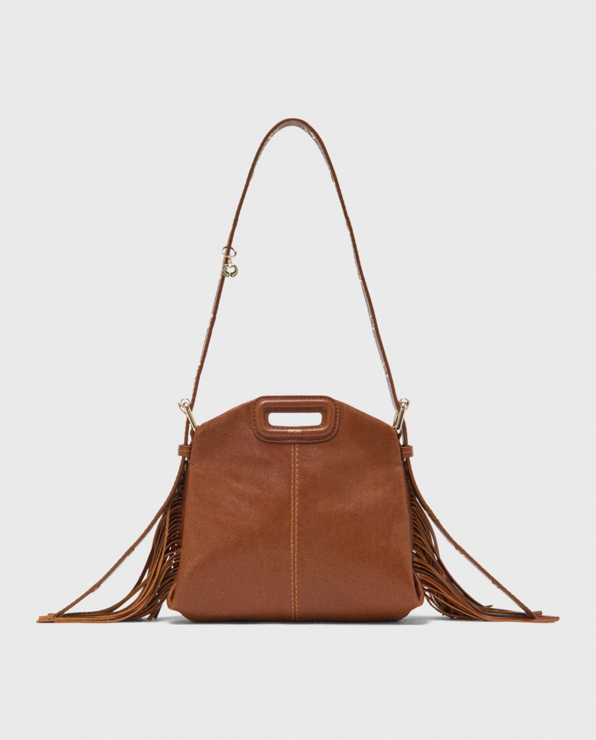Bolso de mujer Miss M mini de cuero liso - Maje - Tabaco Tabaco-1