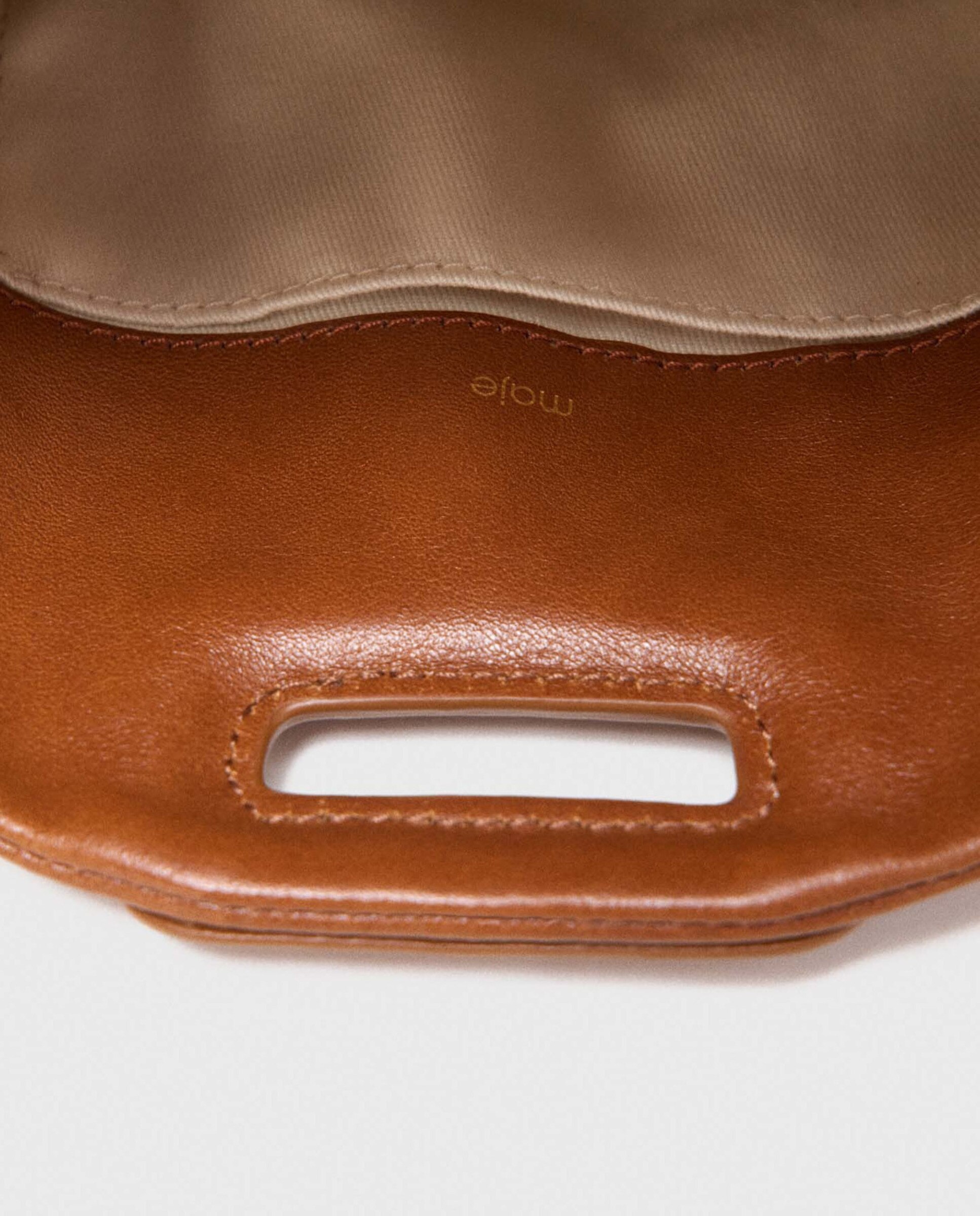 Bolso de mujer Miss M mini de cuero liso - Maje - Tabaco Tabaco-8