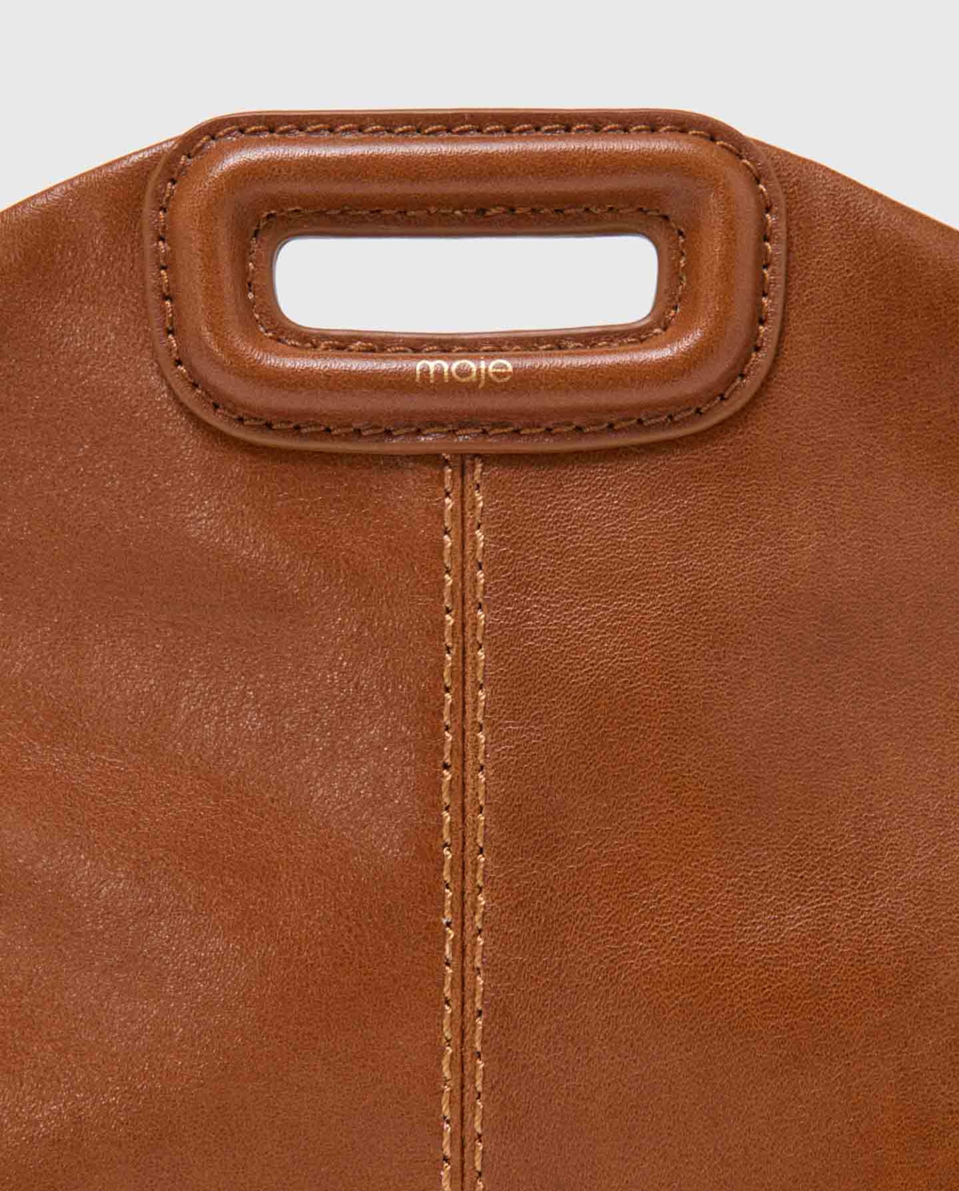 Bolso de mujer Miss M mini de cuero liso - Maje - Tabaco Tabaco-9