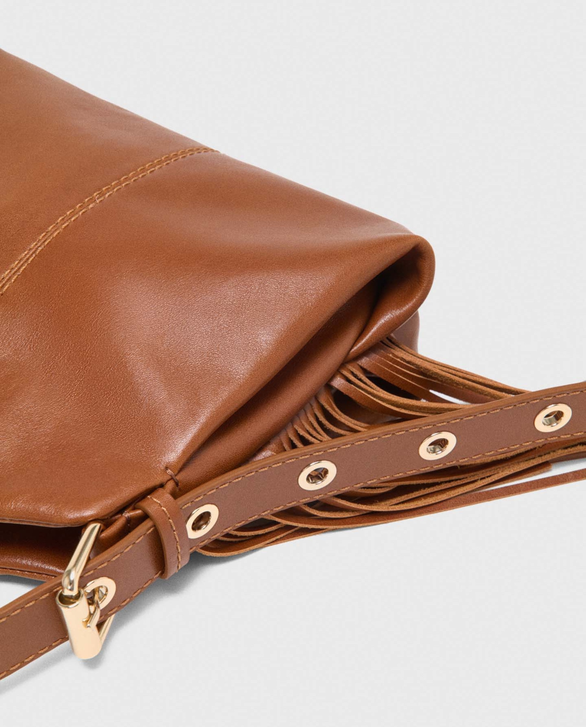 Bolso de mujer Miss M mini de cuero liso - Maje - Tabaco Tabaco-11