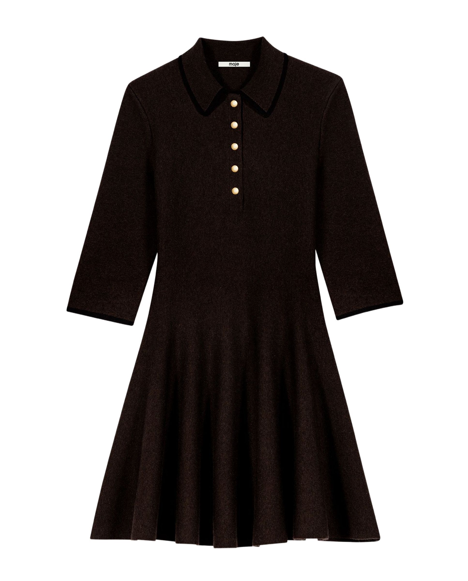 Imagen 8 de Vestido corto polo - Maje - Marrón oscuro Marrón oscuro