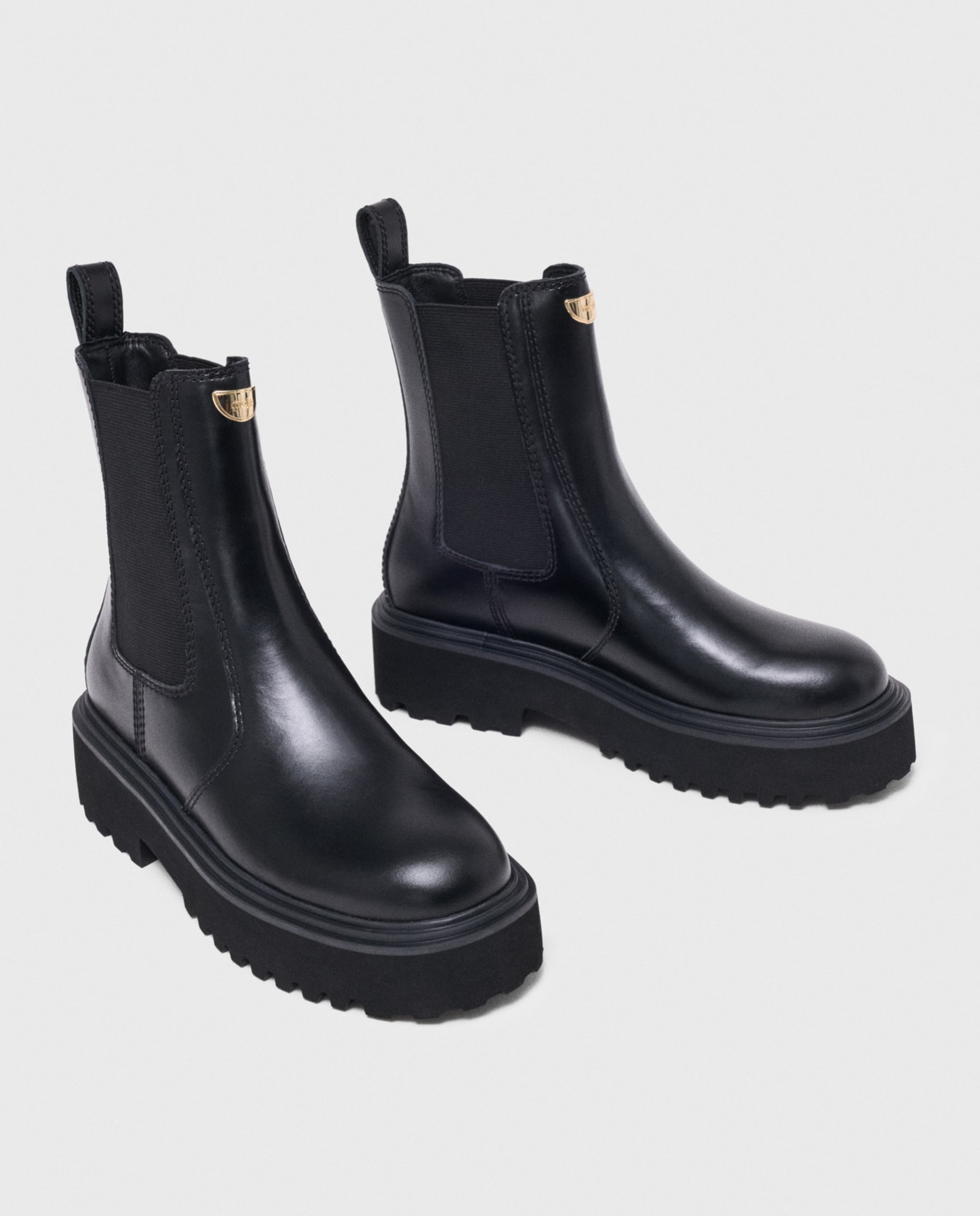 Imagen 7 de Botines chelsea de mujer de piel y plataforma - Maje - Negro Negro