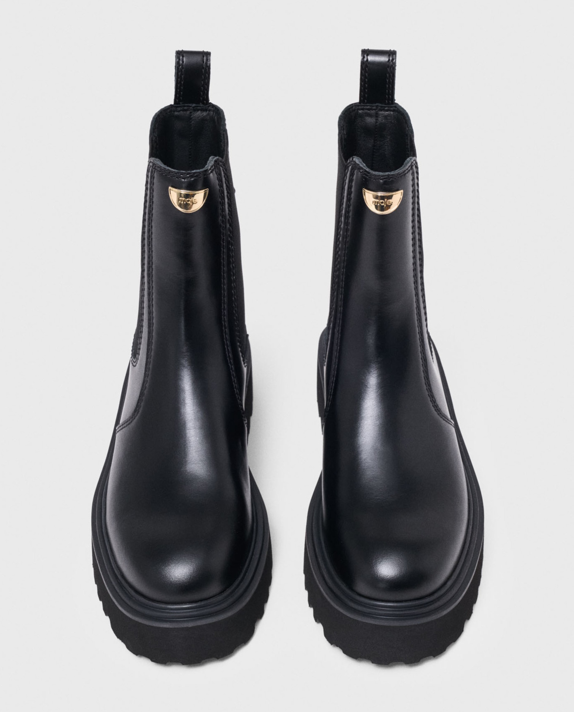 Imagen 2 de Botines chelsea de mujer de piel y plataforma - Maje - Negro Negro