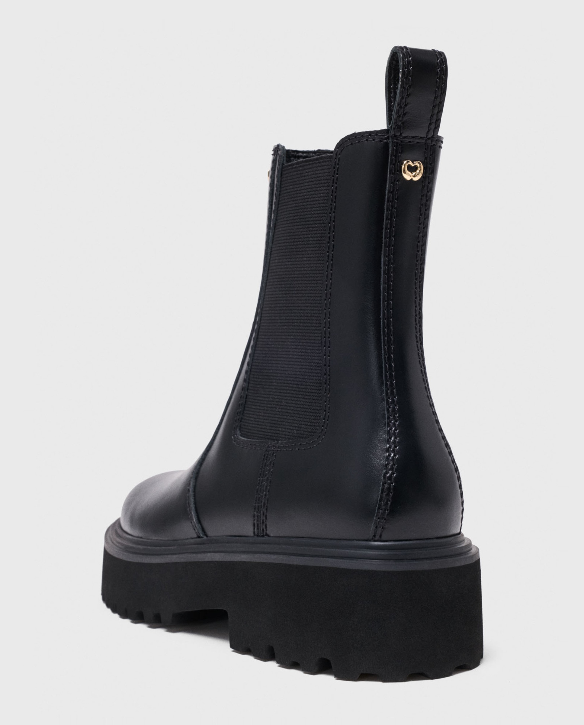 Imagen 8 de Botines chelsea de mujer de piel y plataforma - Maje - Negro Negro