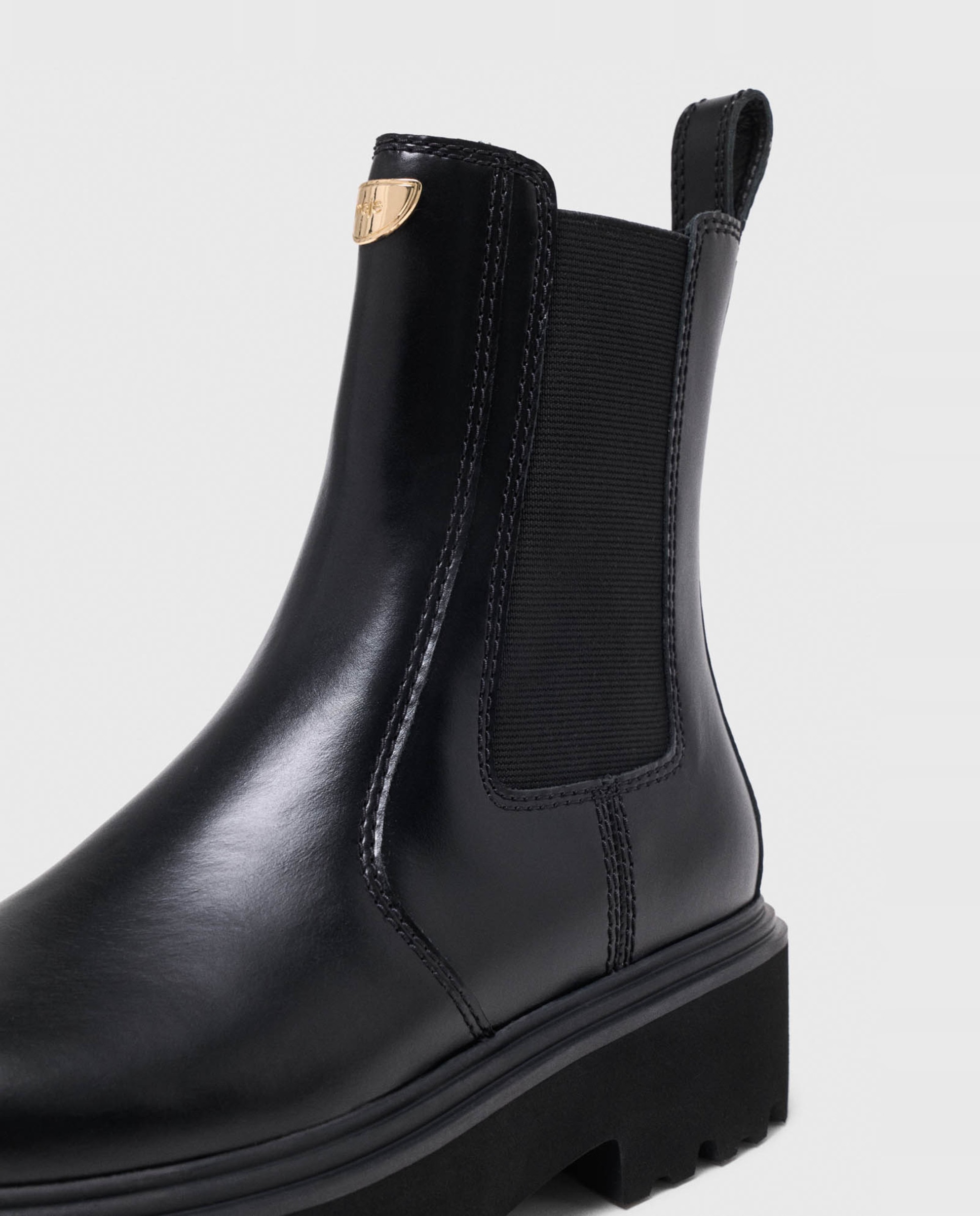 Imagen 9 de Botines chelsea de mujer de piel y plataforma - Maje - Negro Negro