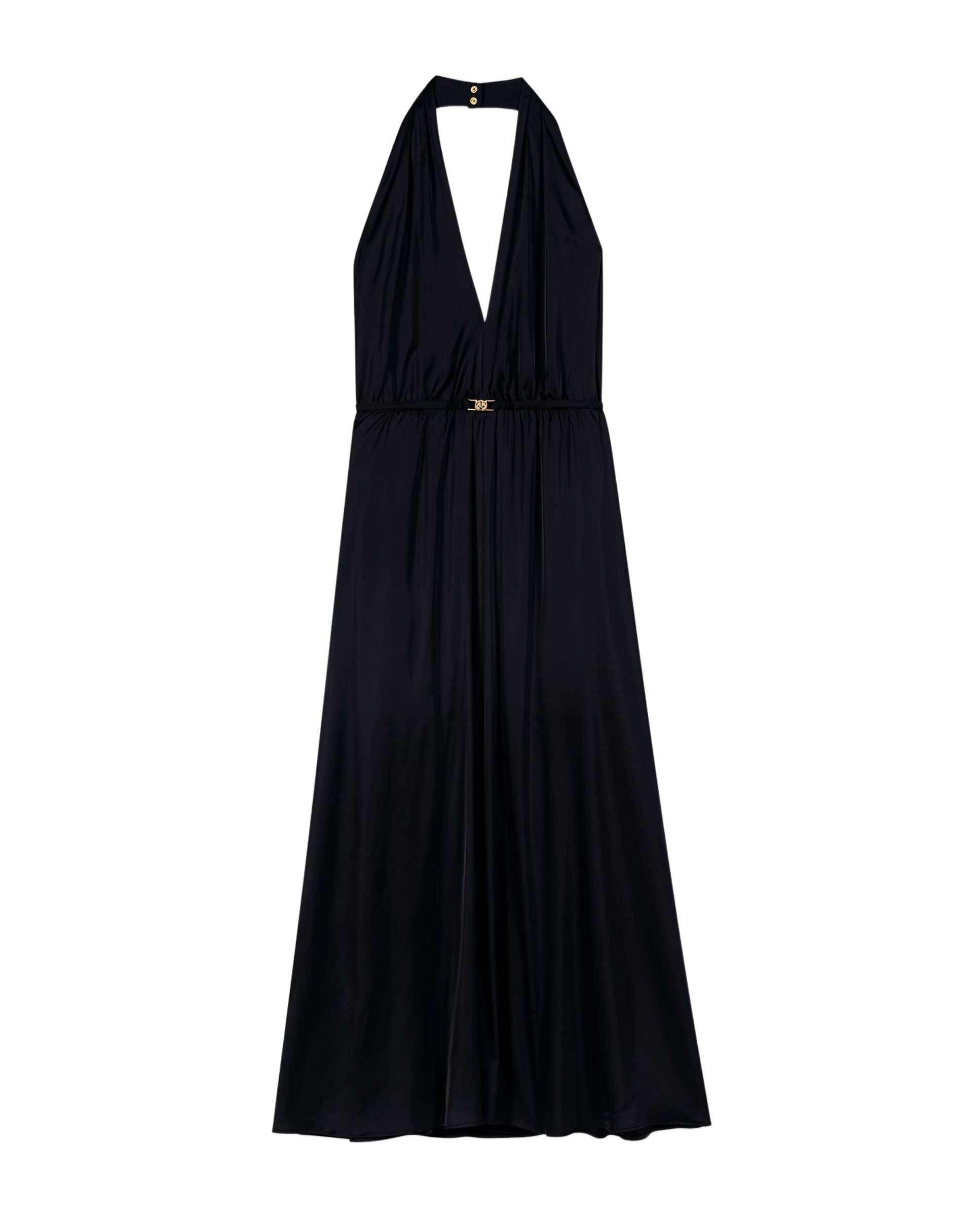 Vestido largo plisado con espalda descubierta - Maje - Azul marino Azul marino-6