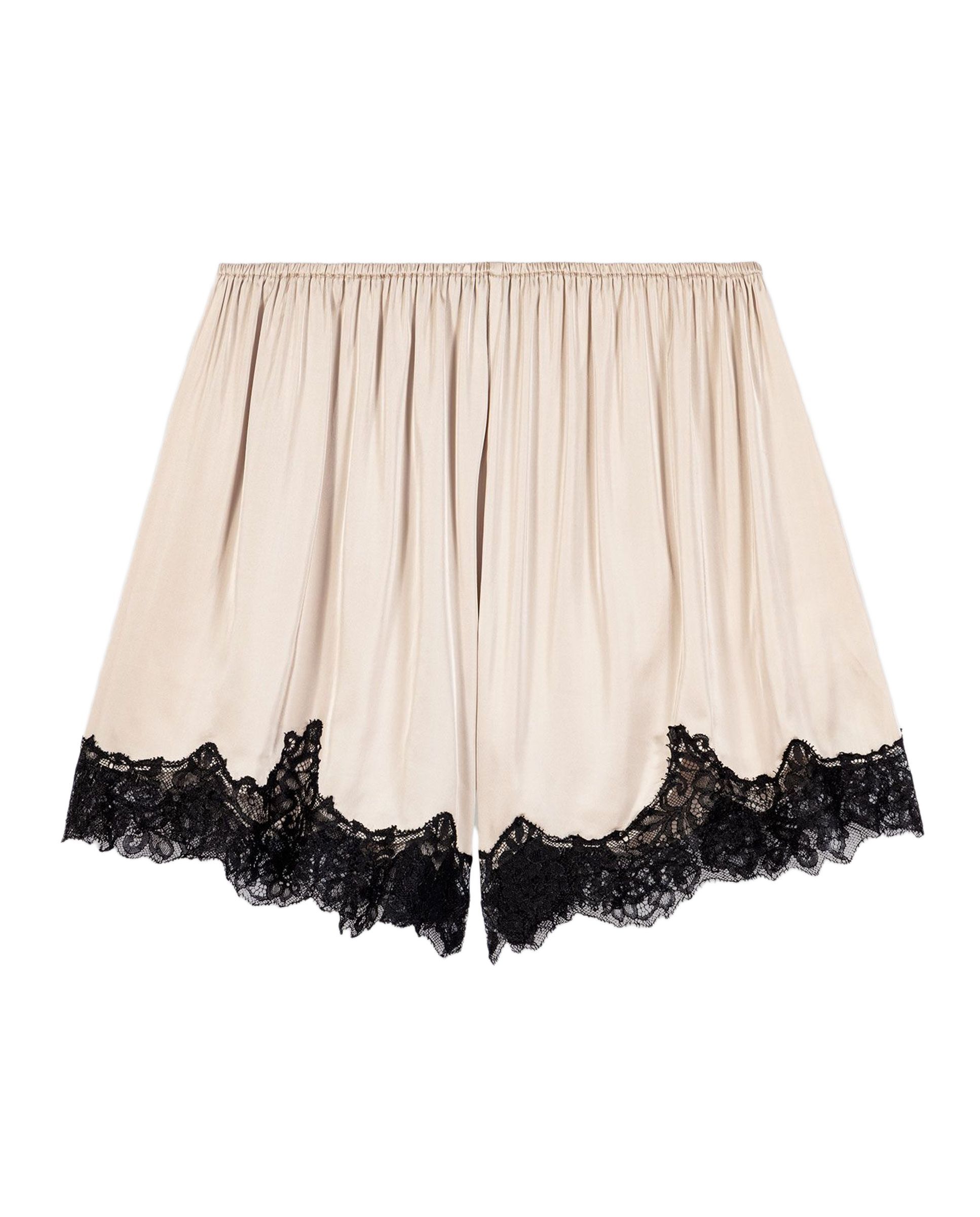 Short fluido de mujer de satén con encaje - Maje - Beige Beige-8