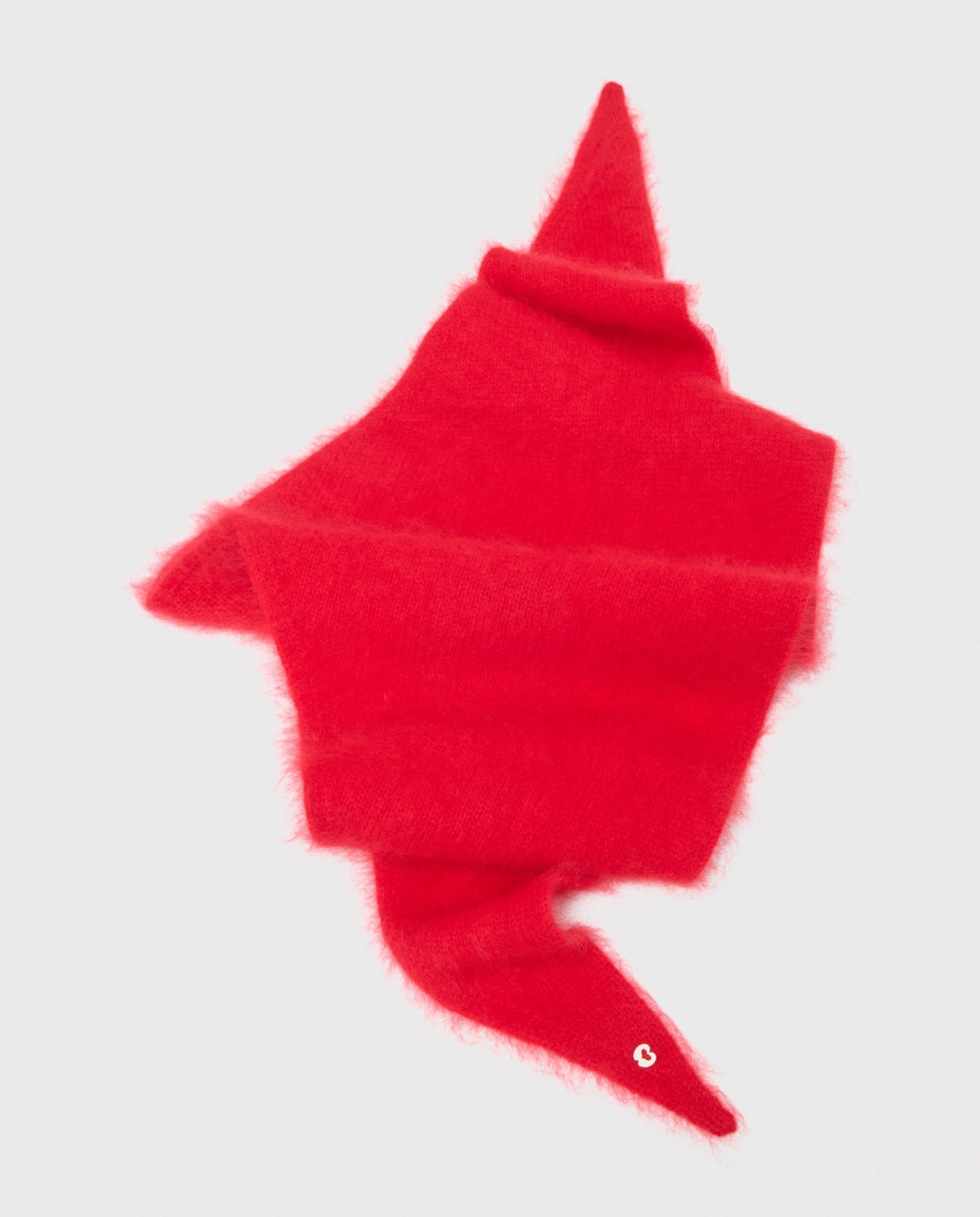 Pañuelo triangular de mujer en lana cepillada - Maje - Rojo Rojo-1
