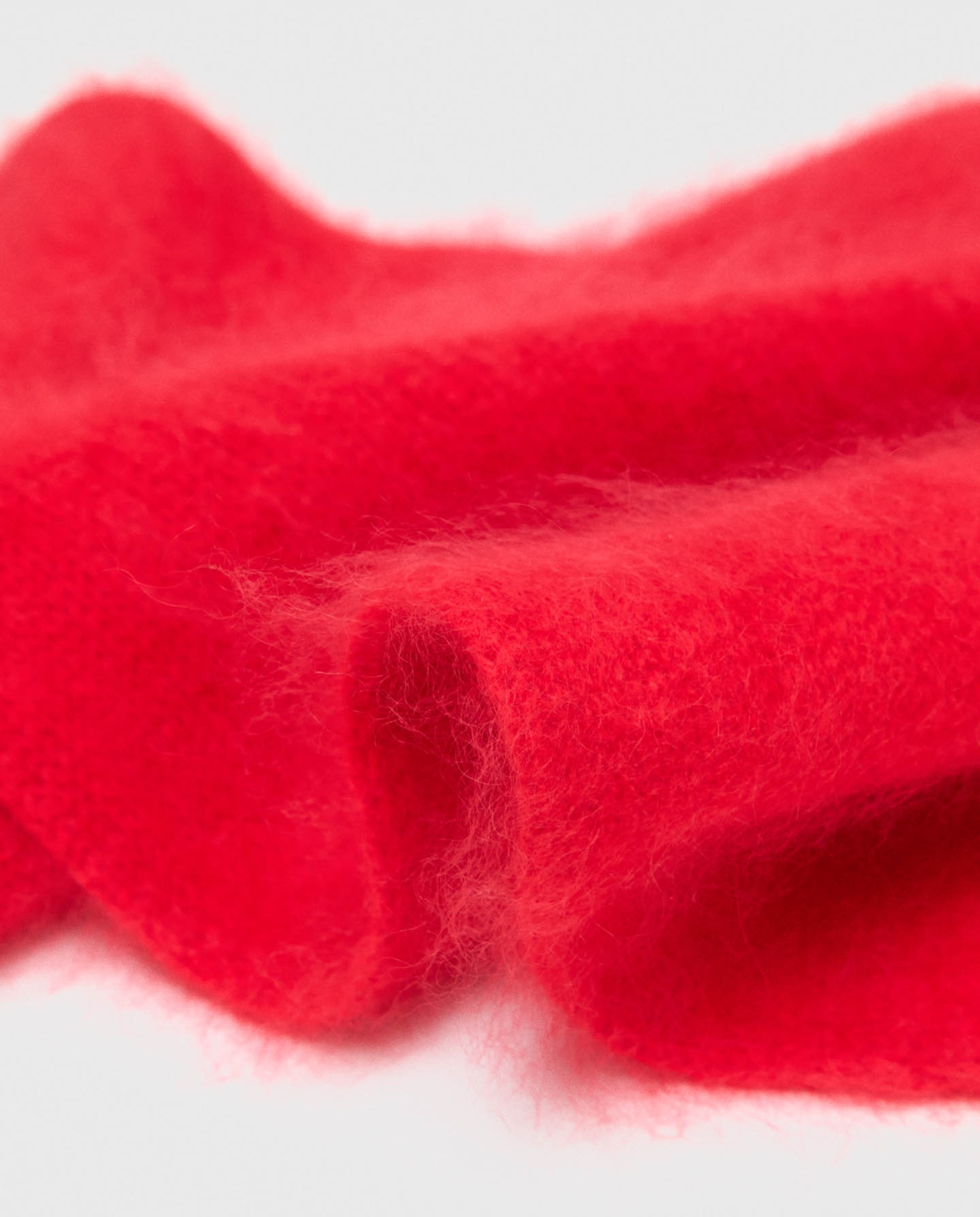 Pañuelo triangular de mujer en lana cepillada - Maje - Rojo Rojo-10