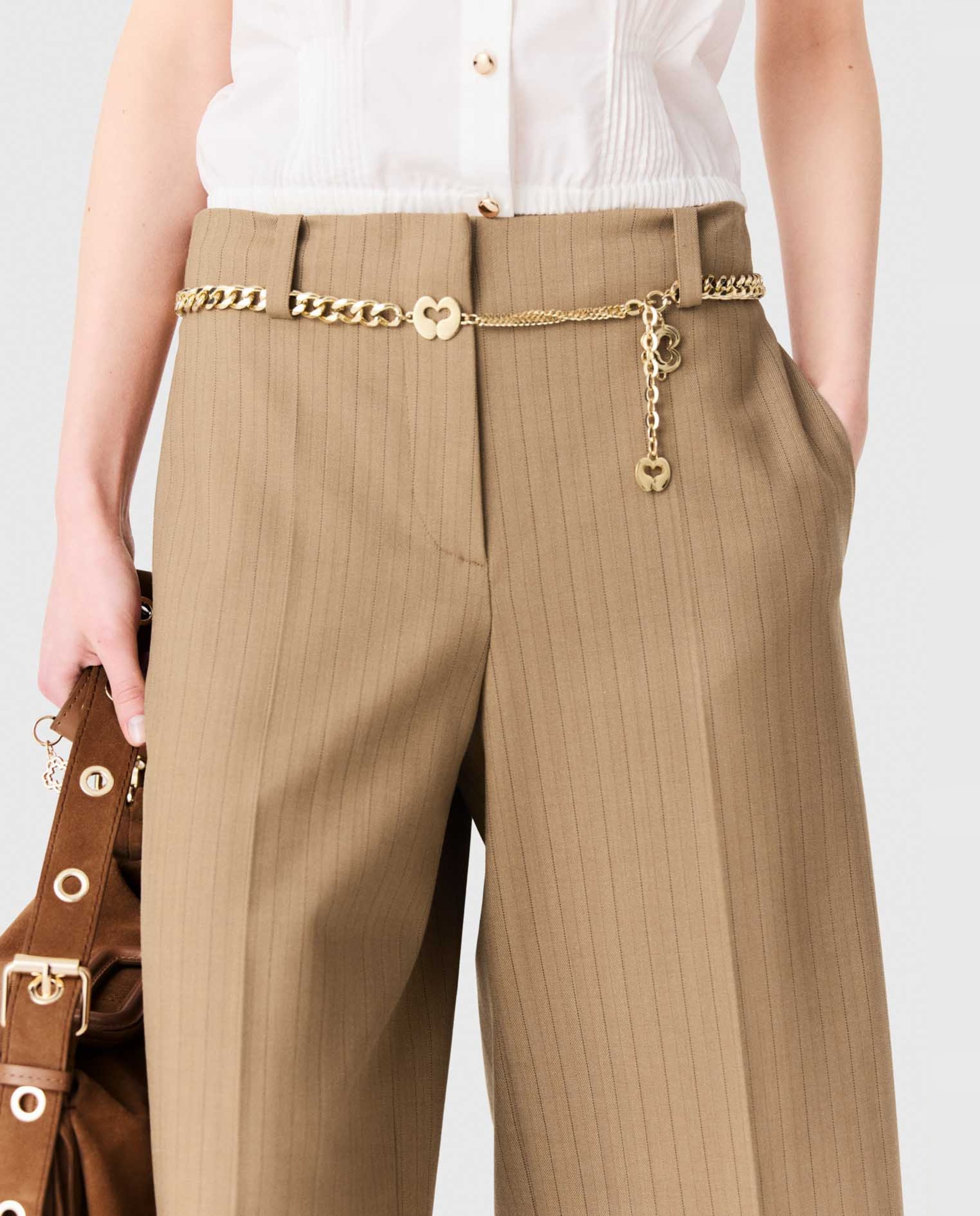 Imagen 5 de Bermuda de mujer de sastre con raya diplomática - Maje - Beige Beige