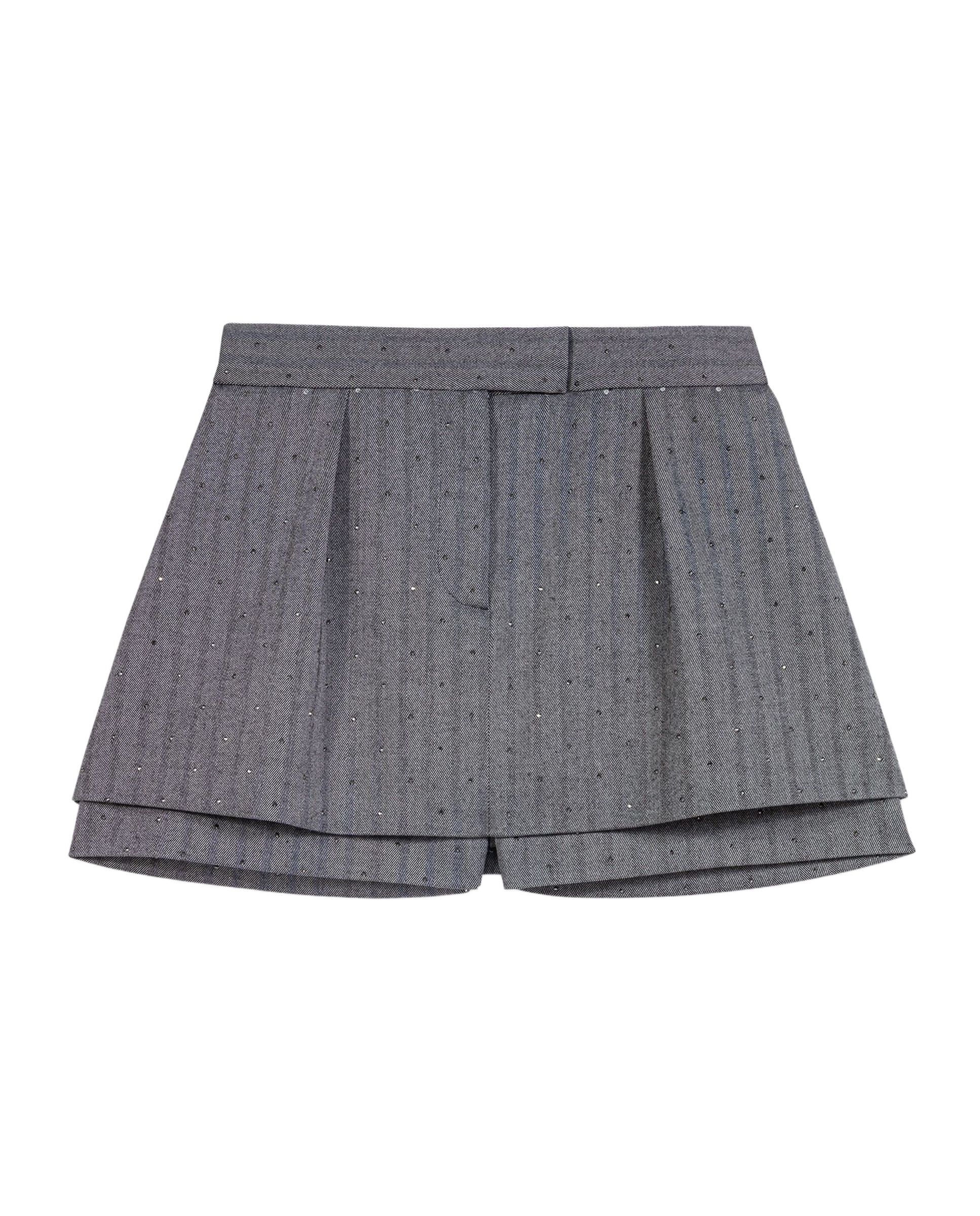 Short de mujer trampantojo sastre con strass - Maje - Gris Gris-8
