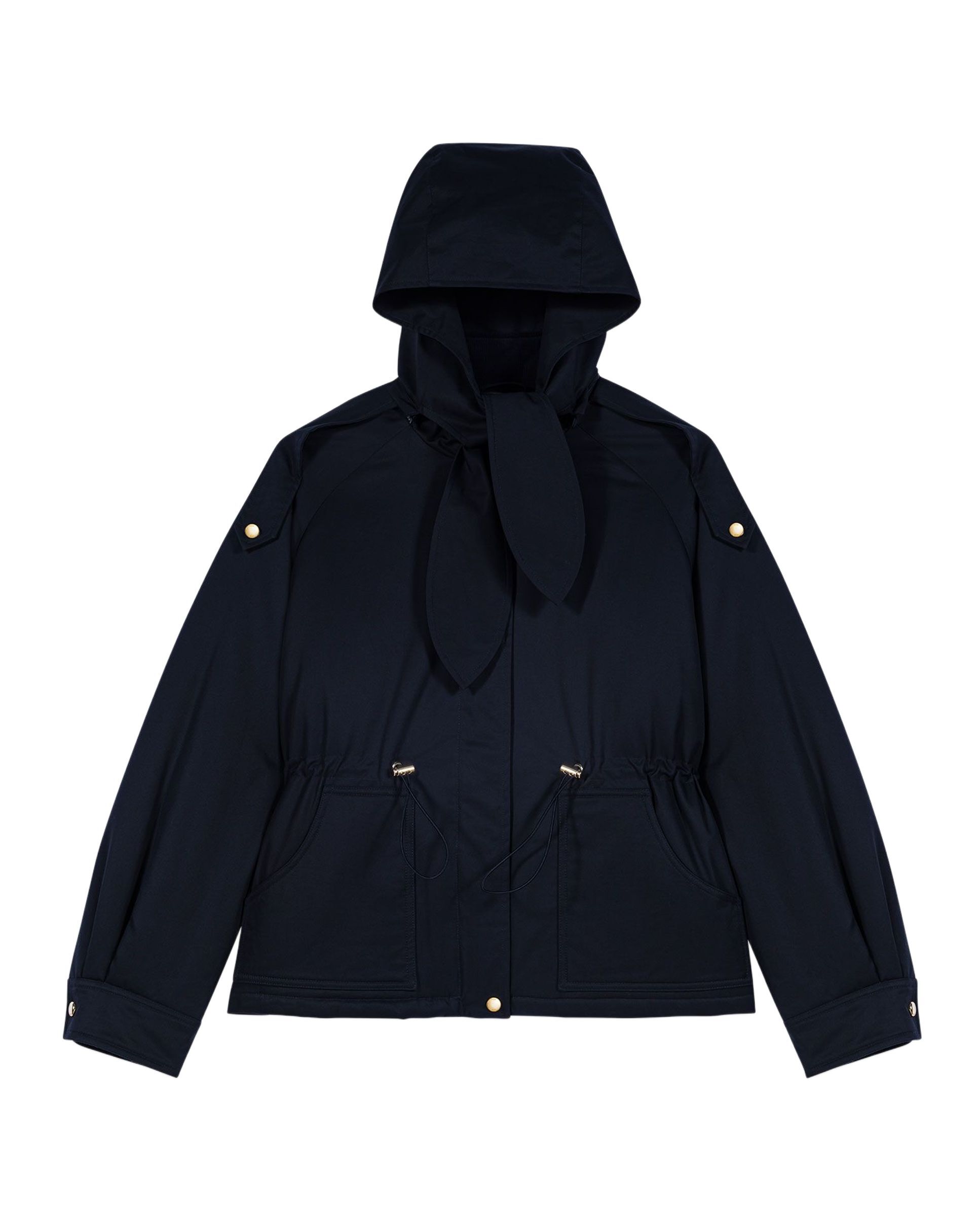 Parka de mujer 100% algodón midi acolchada con capucha desmontable - Maje - Azul marino Azul marino-7