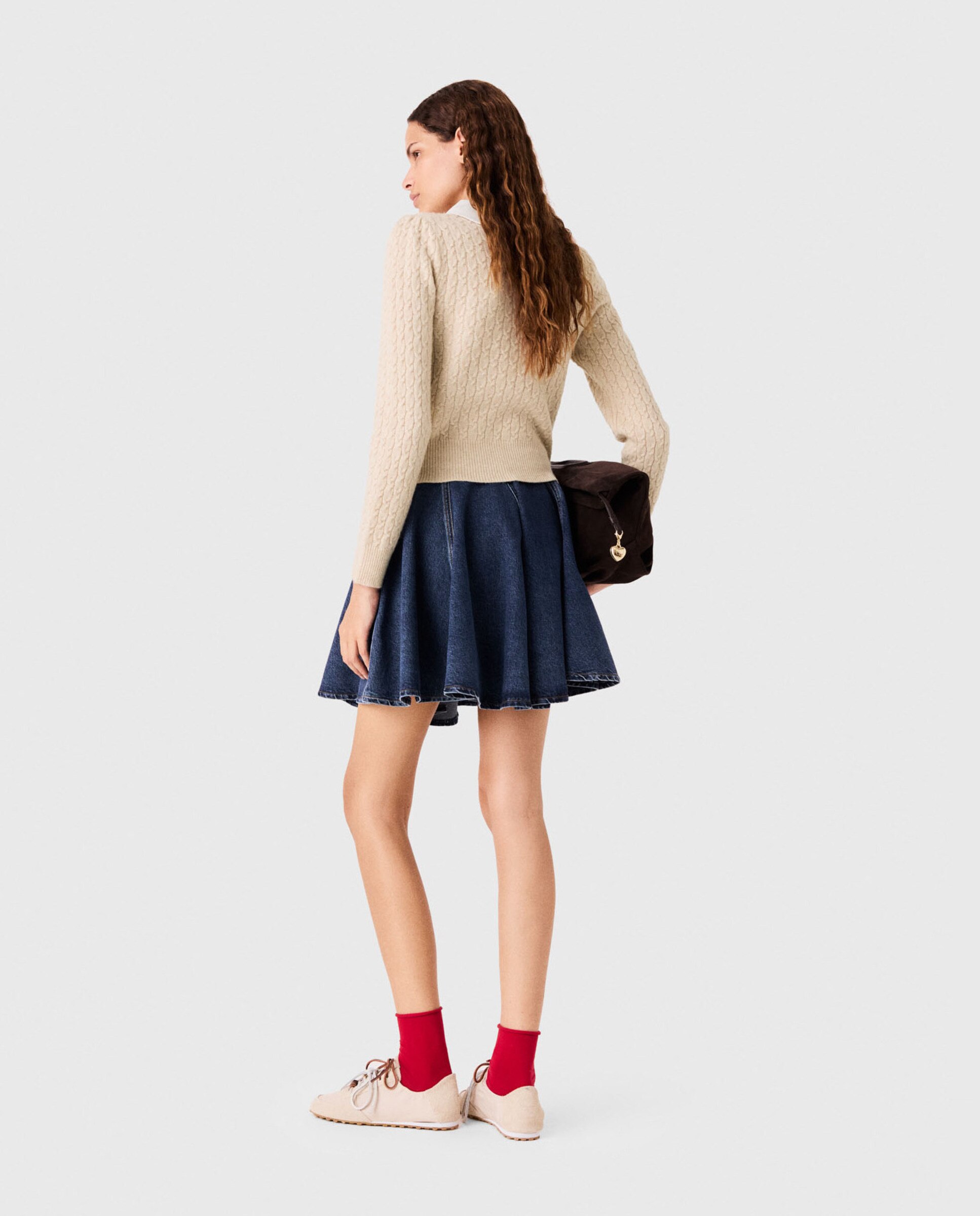 Jersey de mujer ajustado con cuello desmontable - Maje - Blanco Blanco-2