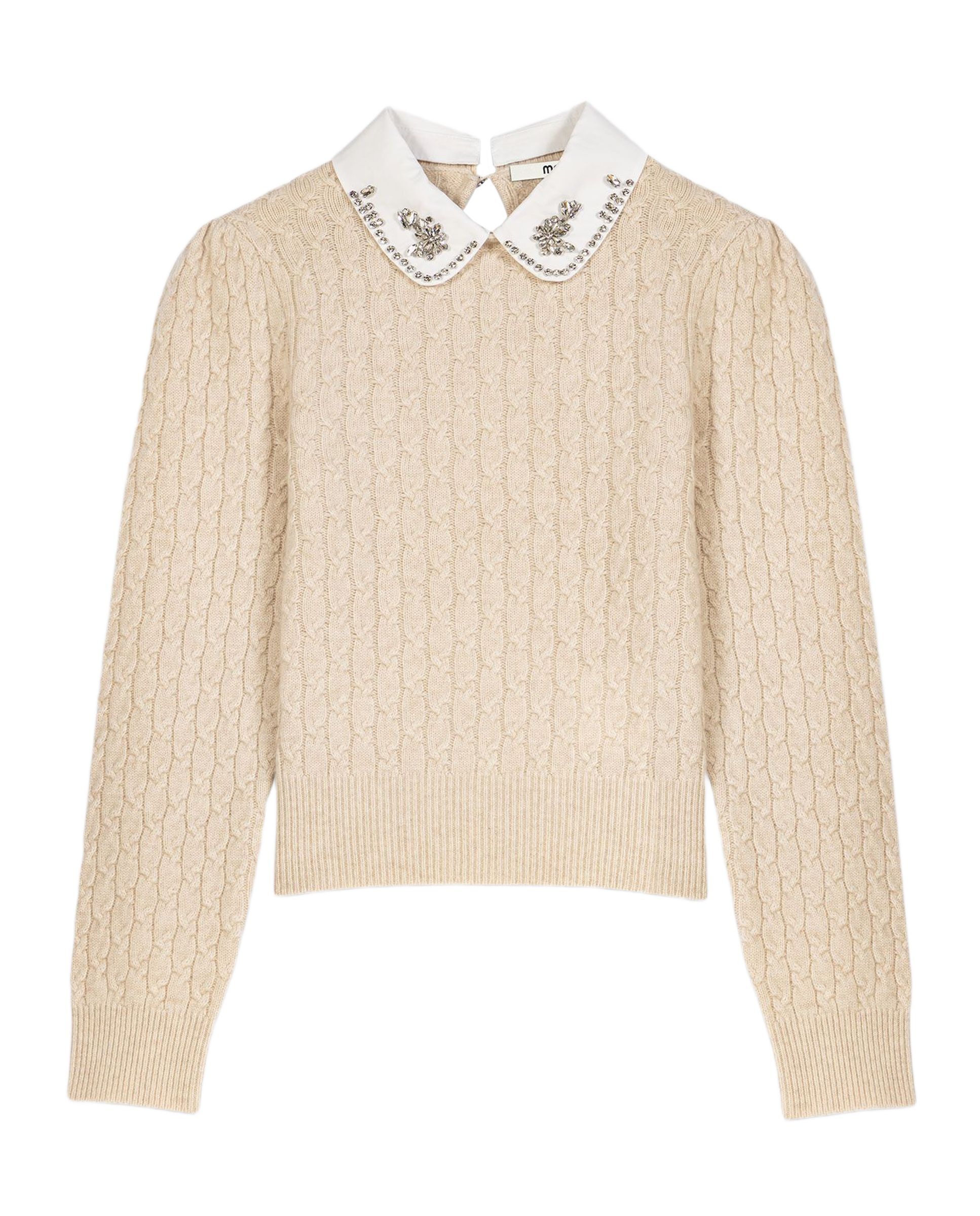 Jersey de mujer ajustado con cuello desmontable - Maje - Blanco Blanco-7