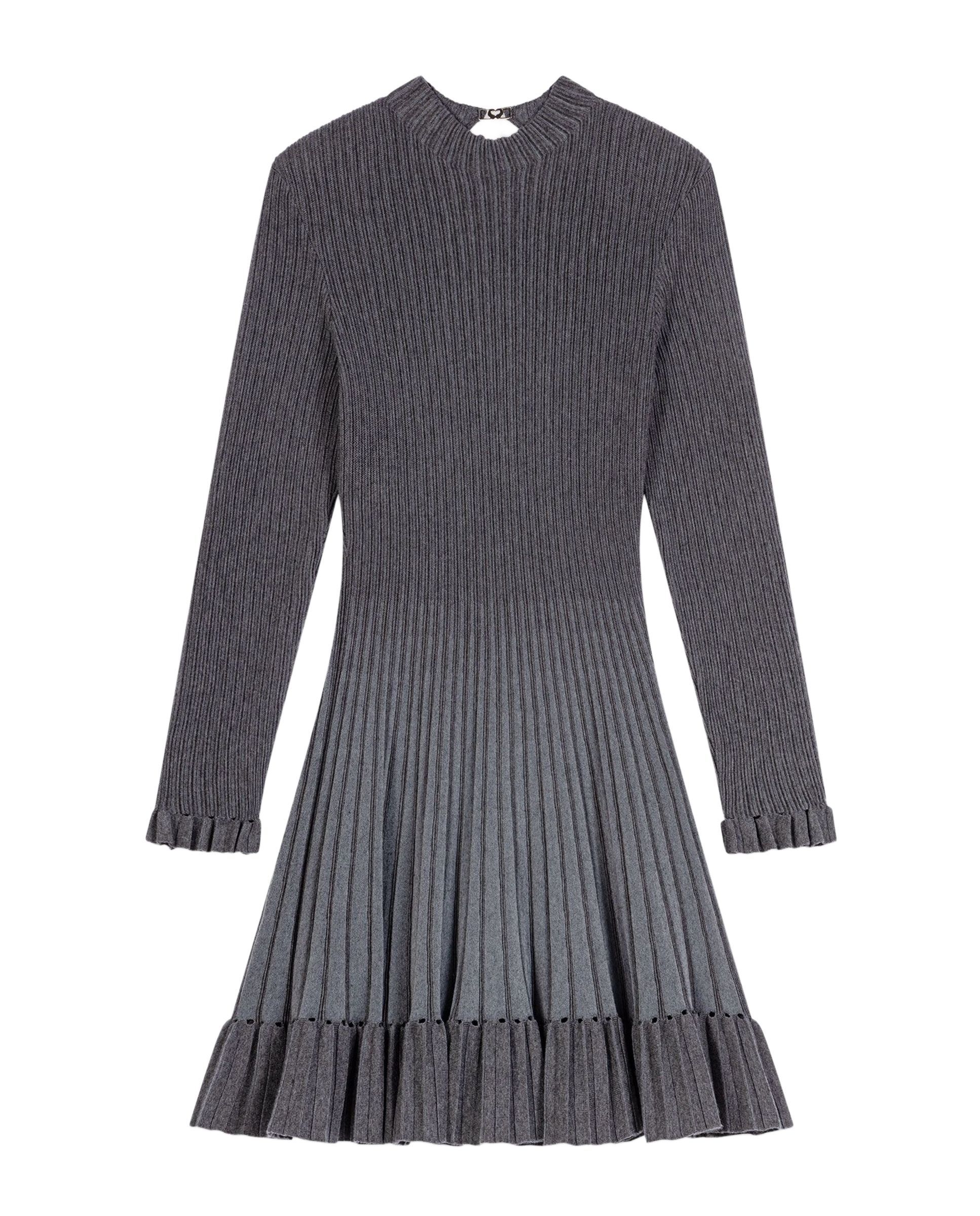 Imagen 7 de Vestido corto de punto acanalado degradado - Maje - Gris Gris