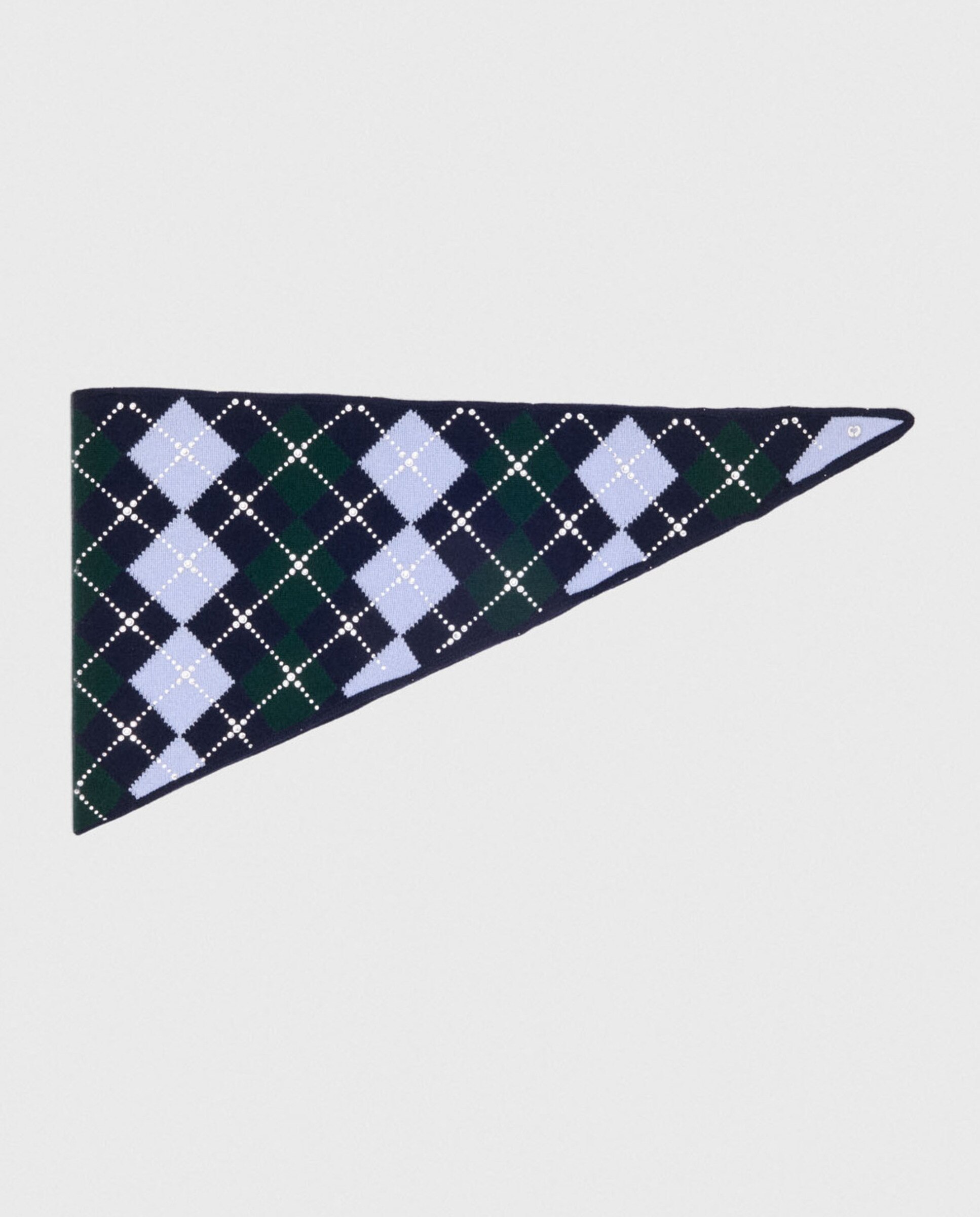 Pañuelo de mujer triangular de lana argyle con strass - Maje - Azul marino Azul marino-1