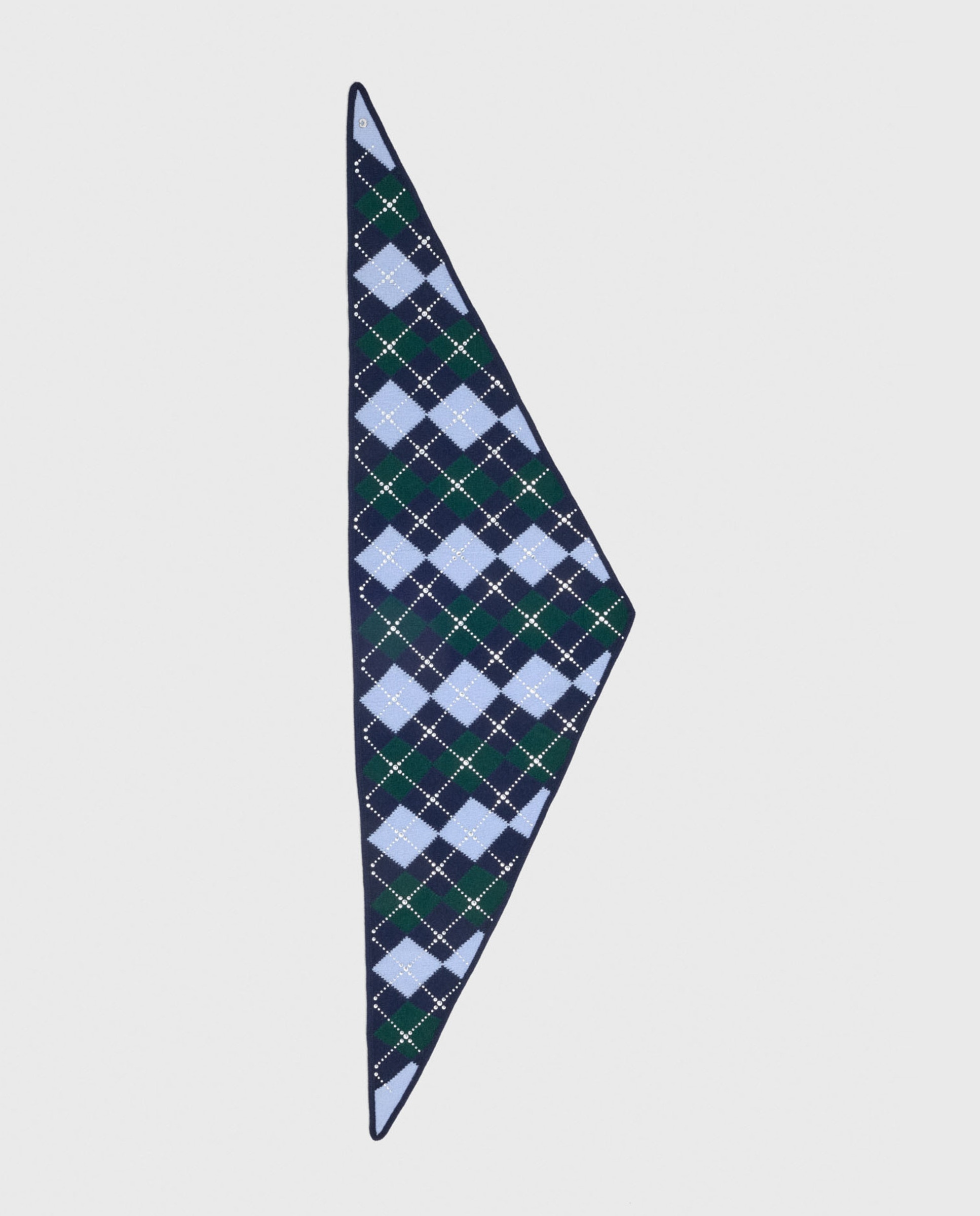 Pañuelo de mujer triangular de lana argyle con strass - Maje - Azul marino Azul marino-11