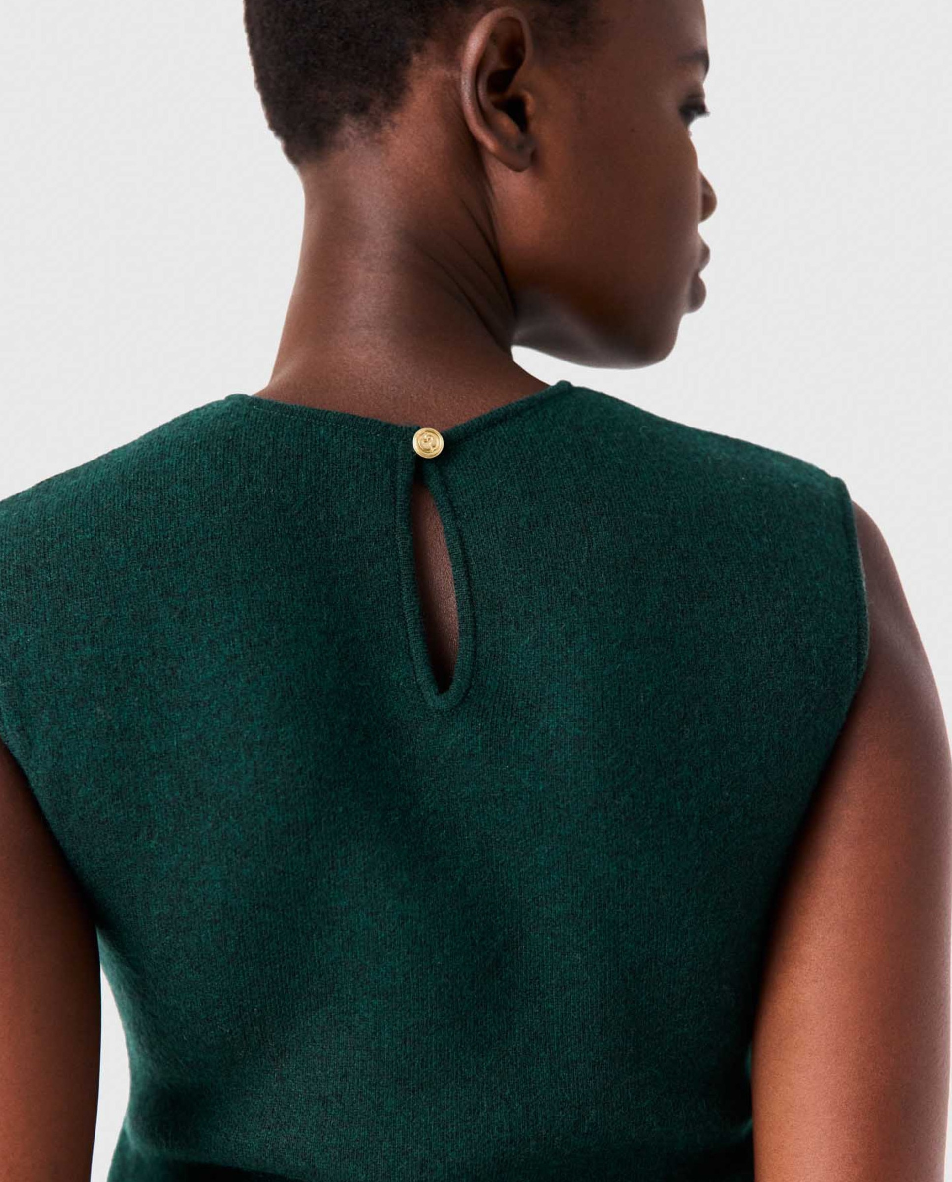 Vestido corto de punto y jersey extraíble - Maje - Verde Verde-5