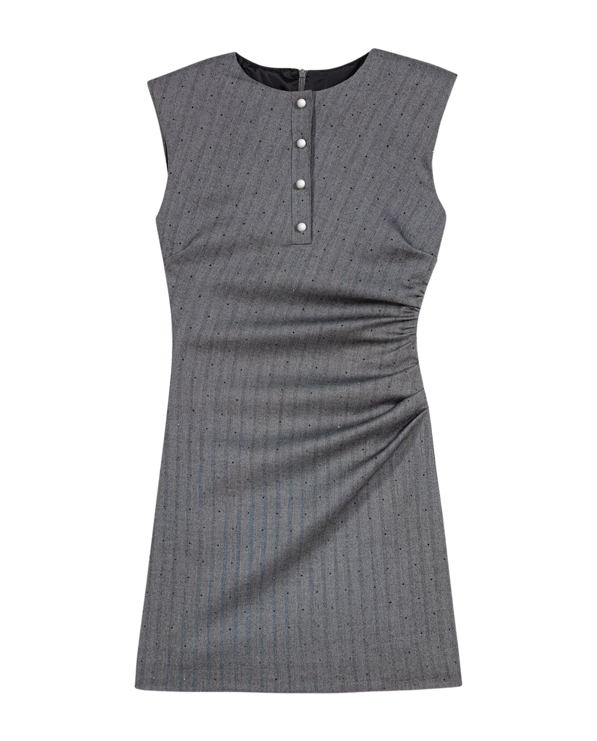 Vestido corto sastre con raya diplomática - Maje - Gris Gris-7