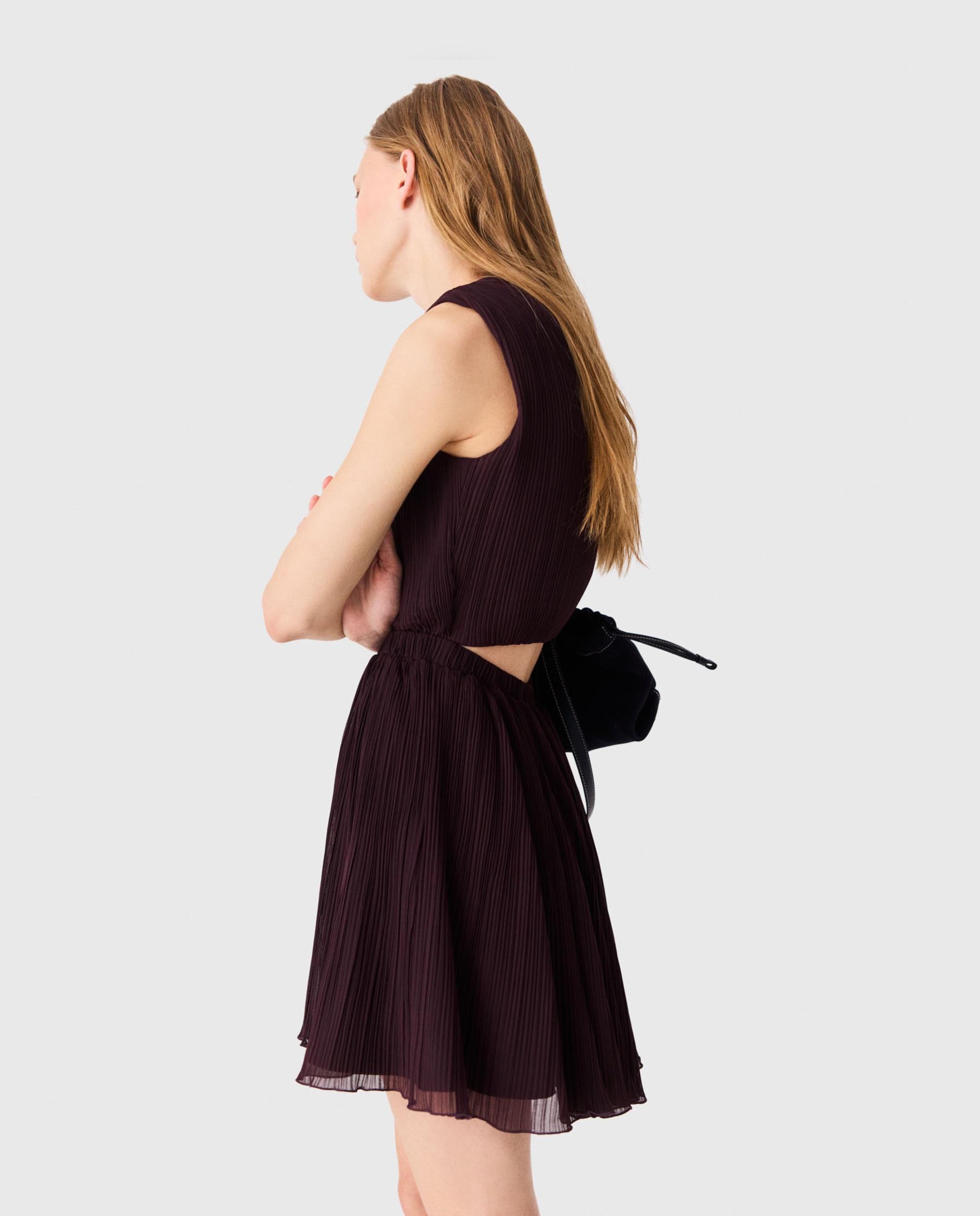 Vestido corto skater plisado - Maje - Morado Morado-2