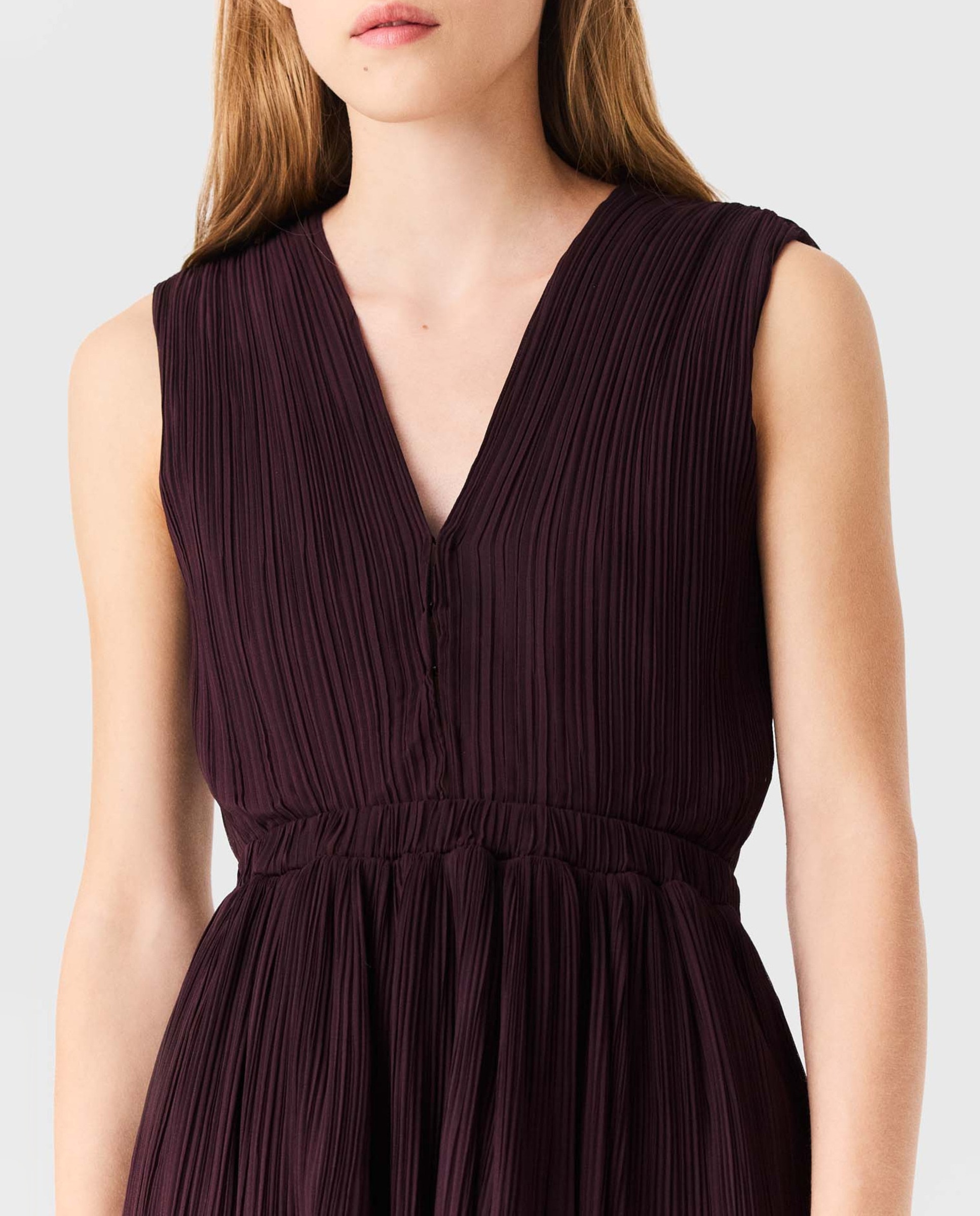 Vestido corto skater plisado - Maje - Morado Morado-6