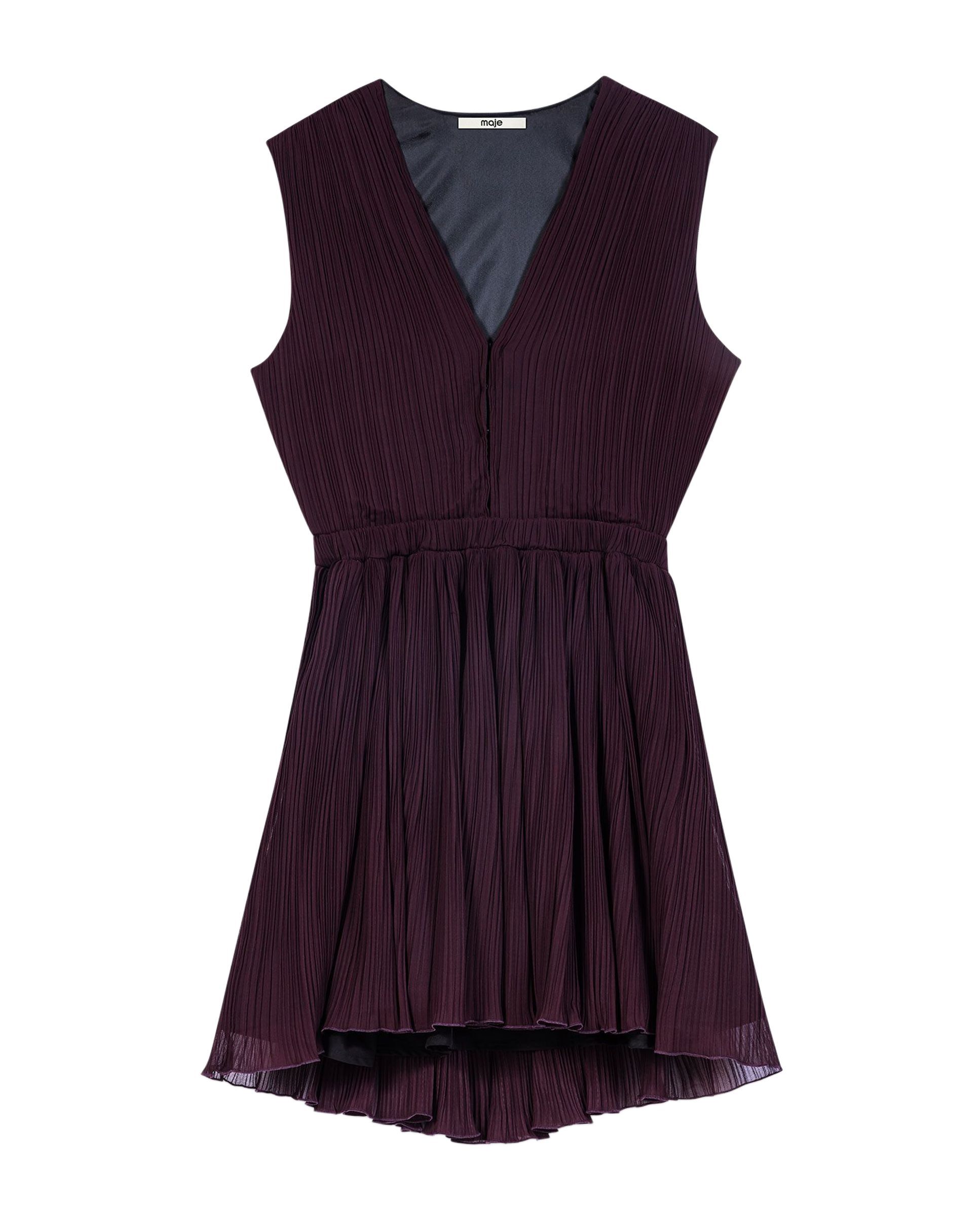 Vestido corto skater plisado - Maje - Morado Morado-7