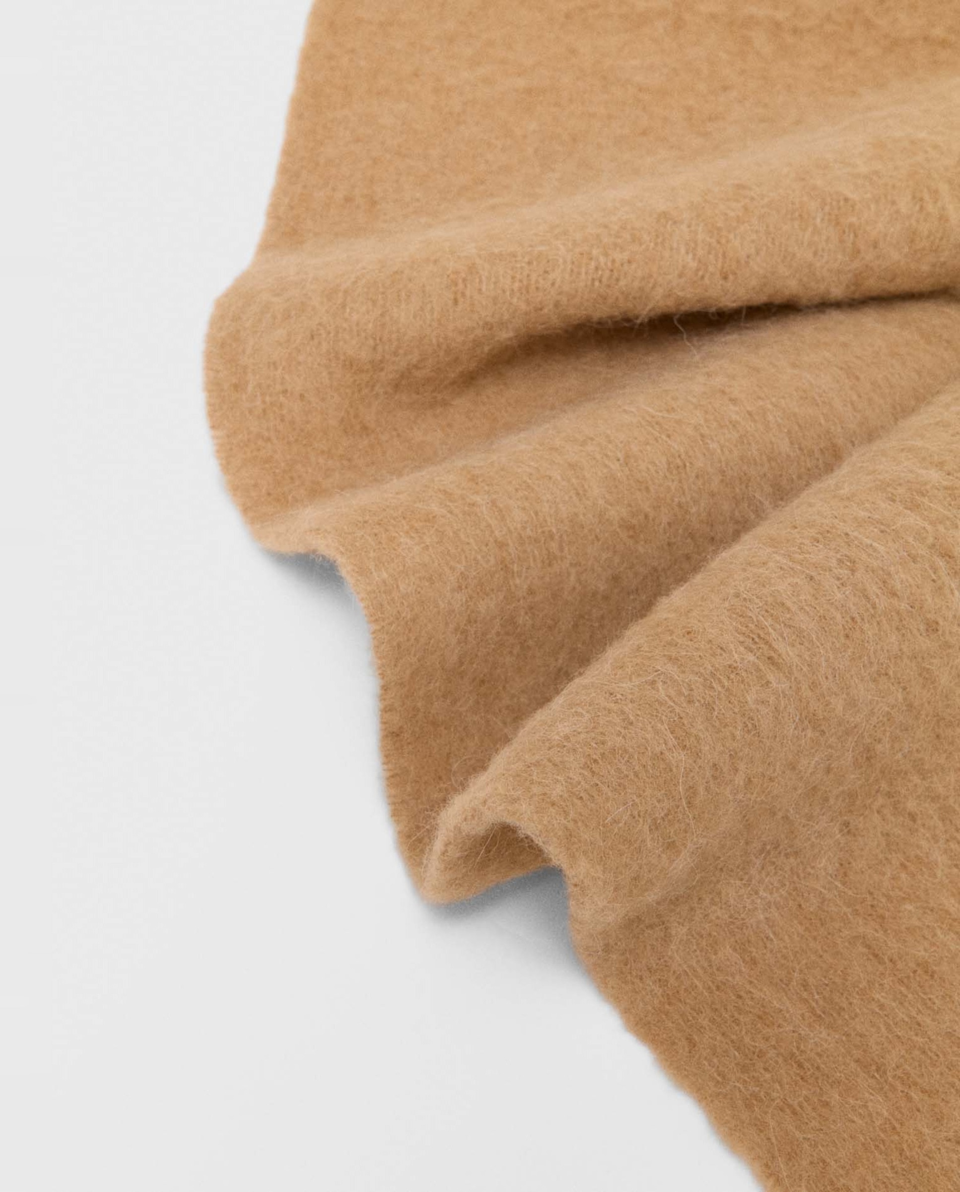 Bufanda de mujer voluminosa con flecos de alpaca - Maje - Camel Camel-4