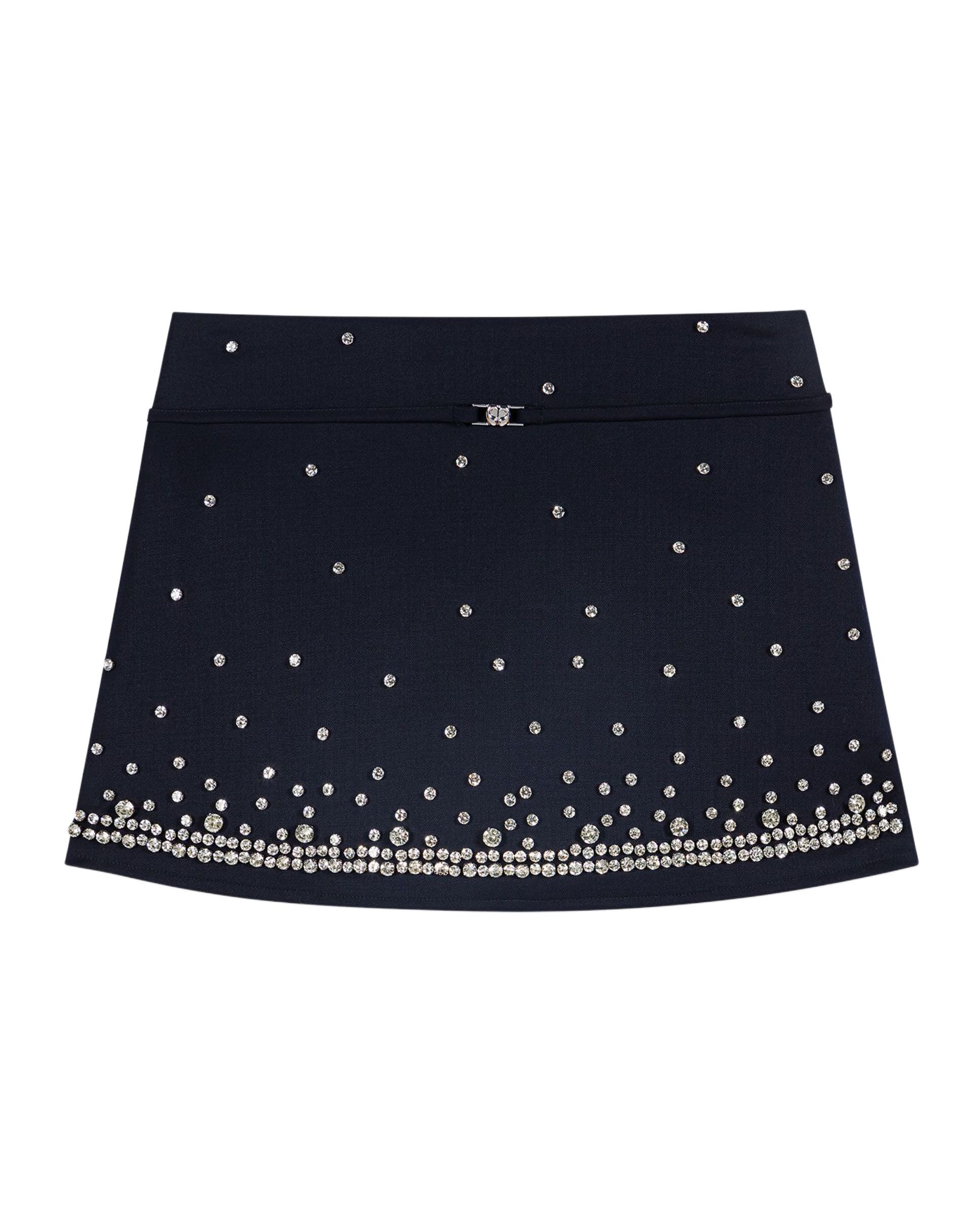 Falda corta trampantojo con strass - Maje - Azul marino Azul marino-1