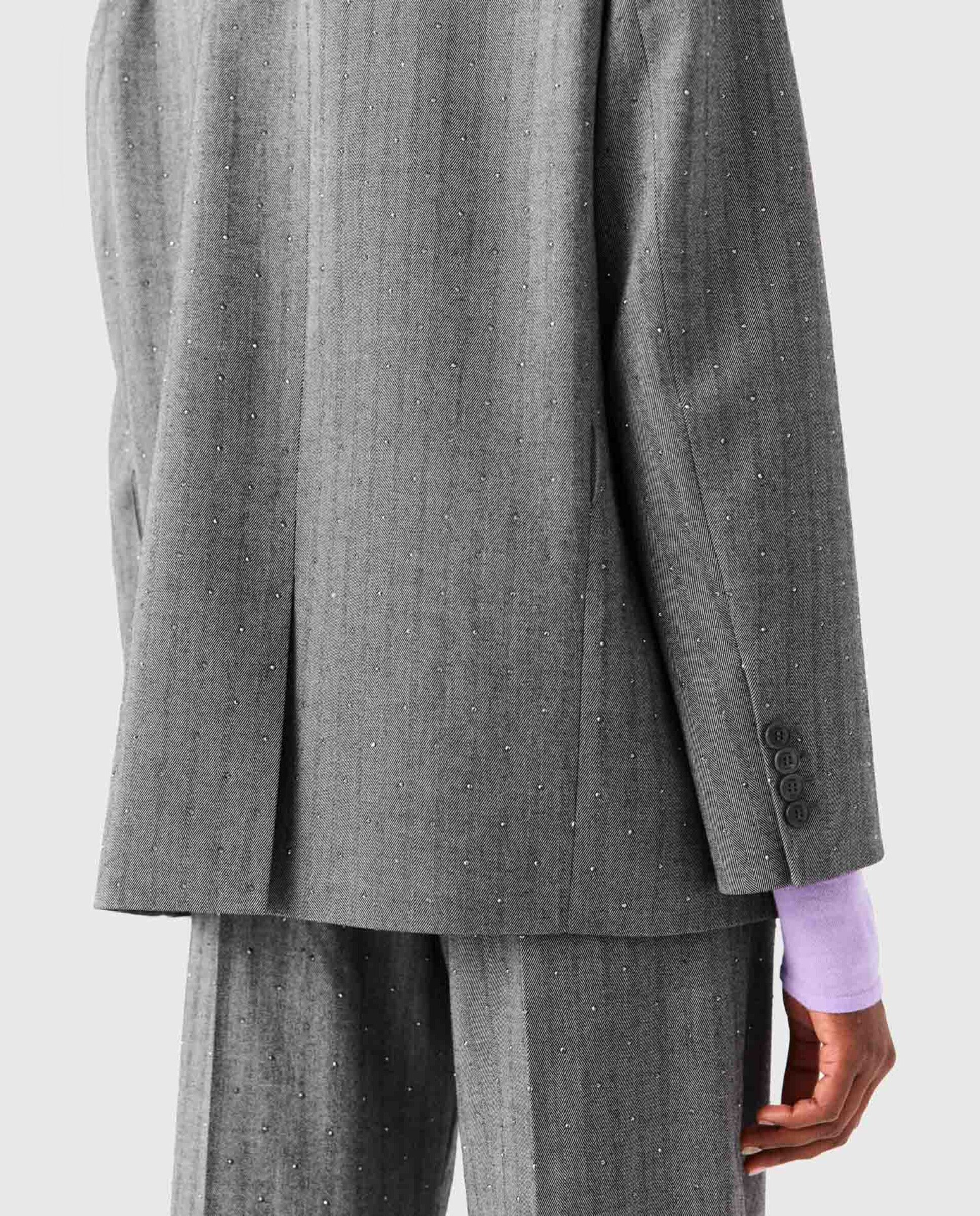 Chaqueta sastre de mujer de rayas con strass - Maje - Gris Gris-5