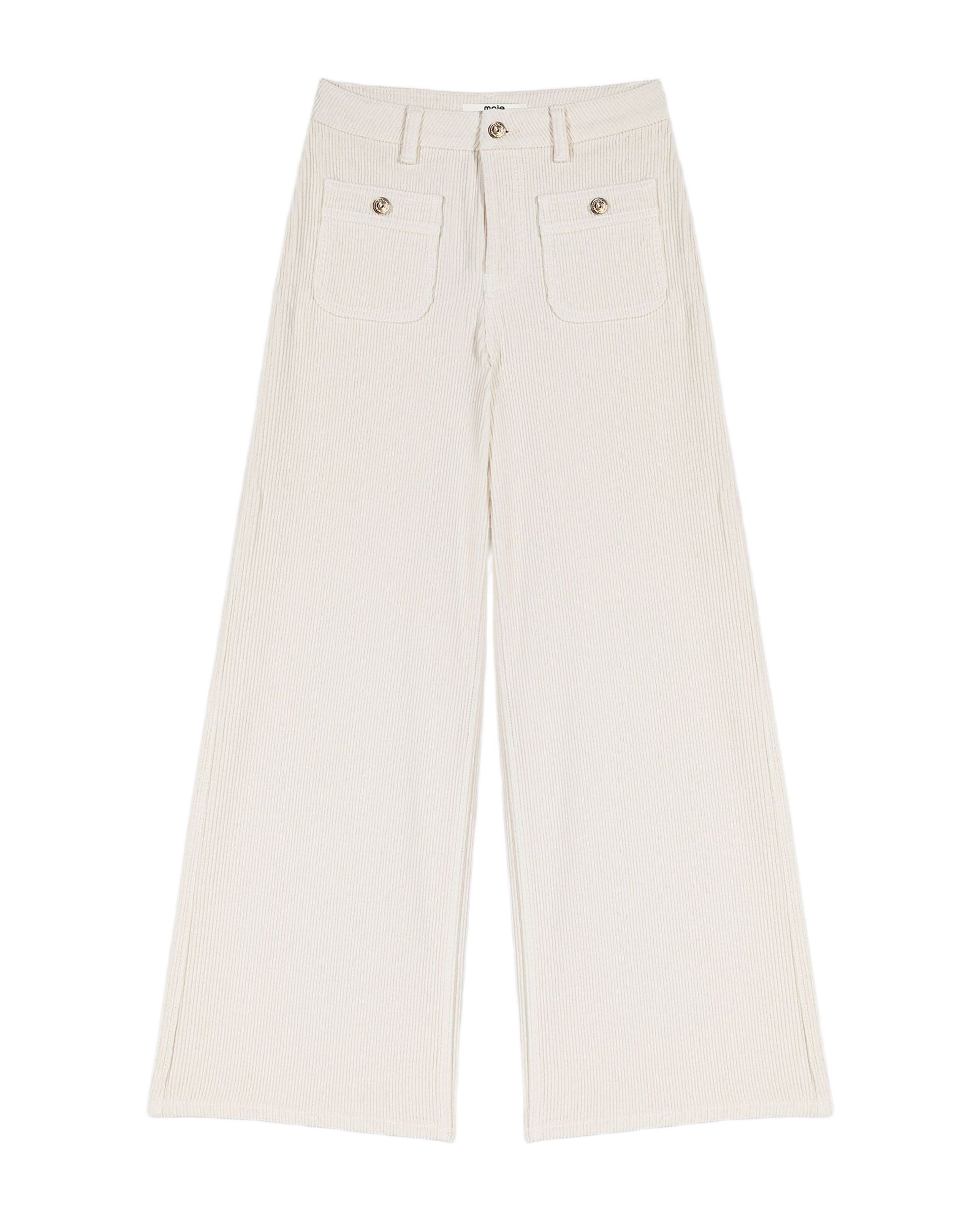 Pantalones anchos de mujer de pana - Maje - Blanco Blanco-9
