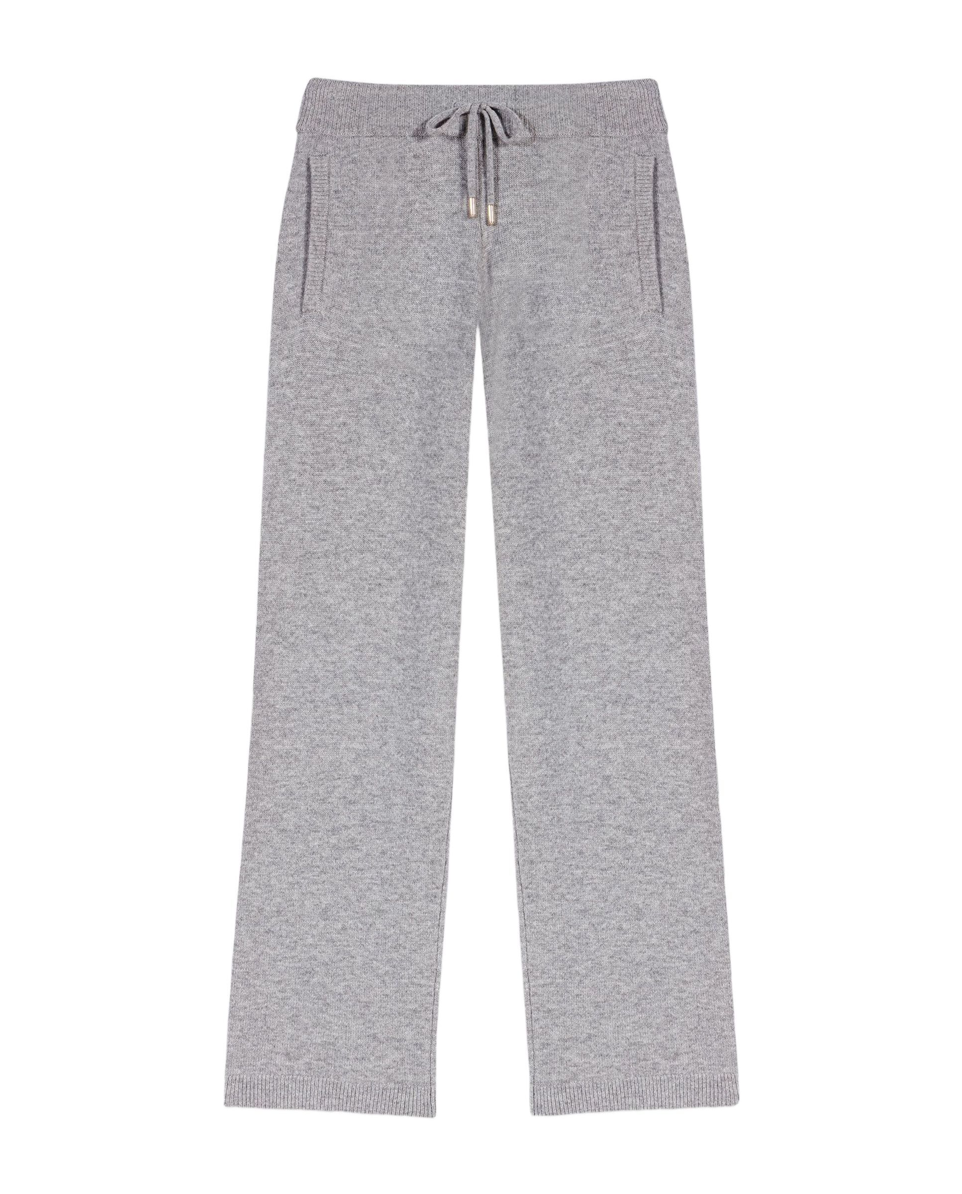 Pantalón de punto de mujer recto de tiro alto - Maje - Gris claro Gris claro-8