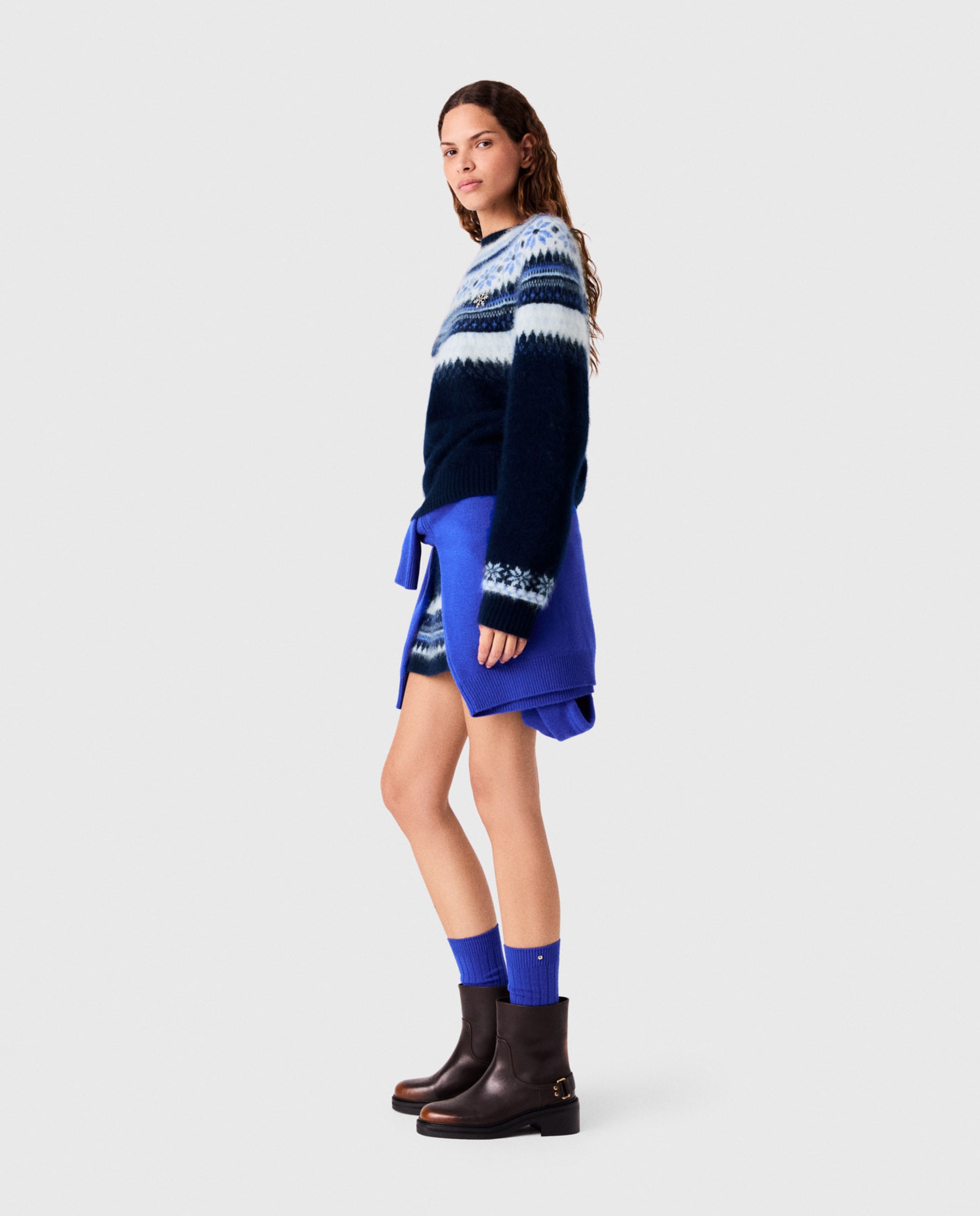 Jersey de punto de mujer jacquard - Maje - Azul marino Azul marino-3