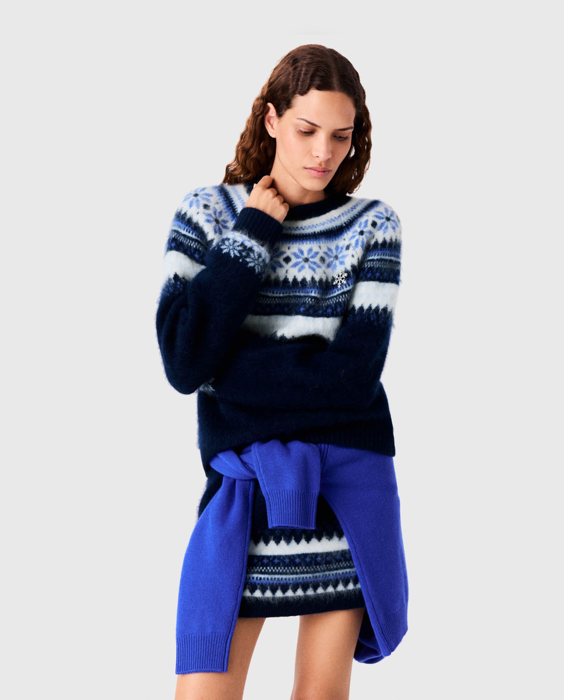 Jersey de punto de mujer jacquard - Maje - Azul marino Azul marino-5