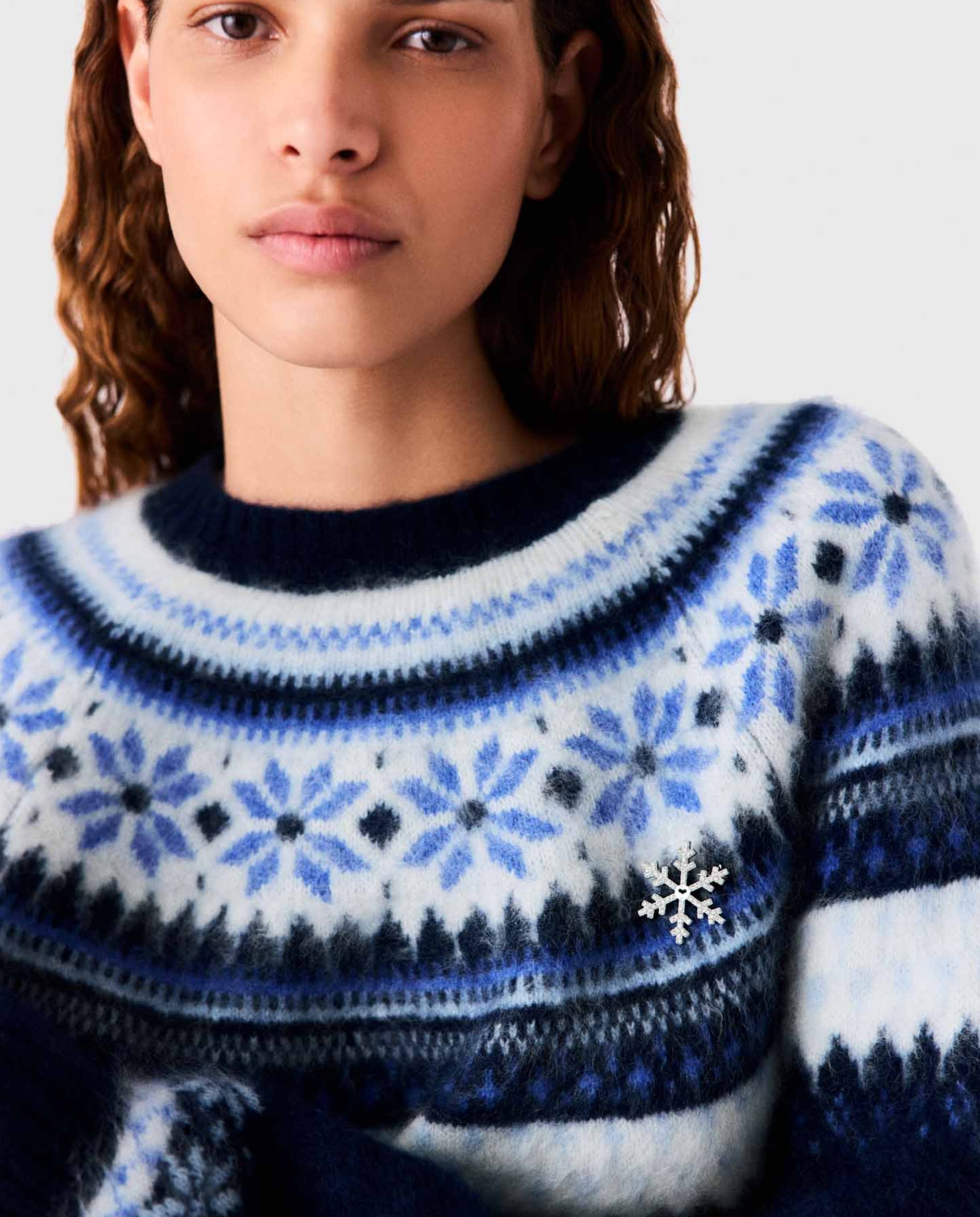 Jersey de punto de mujer jacquard - Maje - Azul marino Azul marino-7