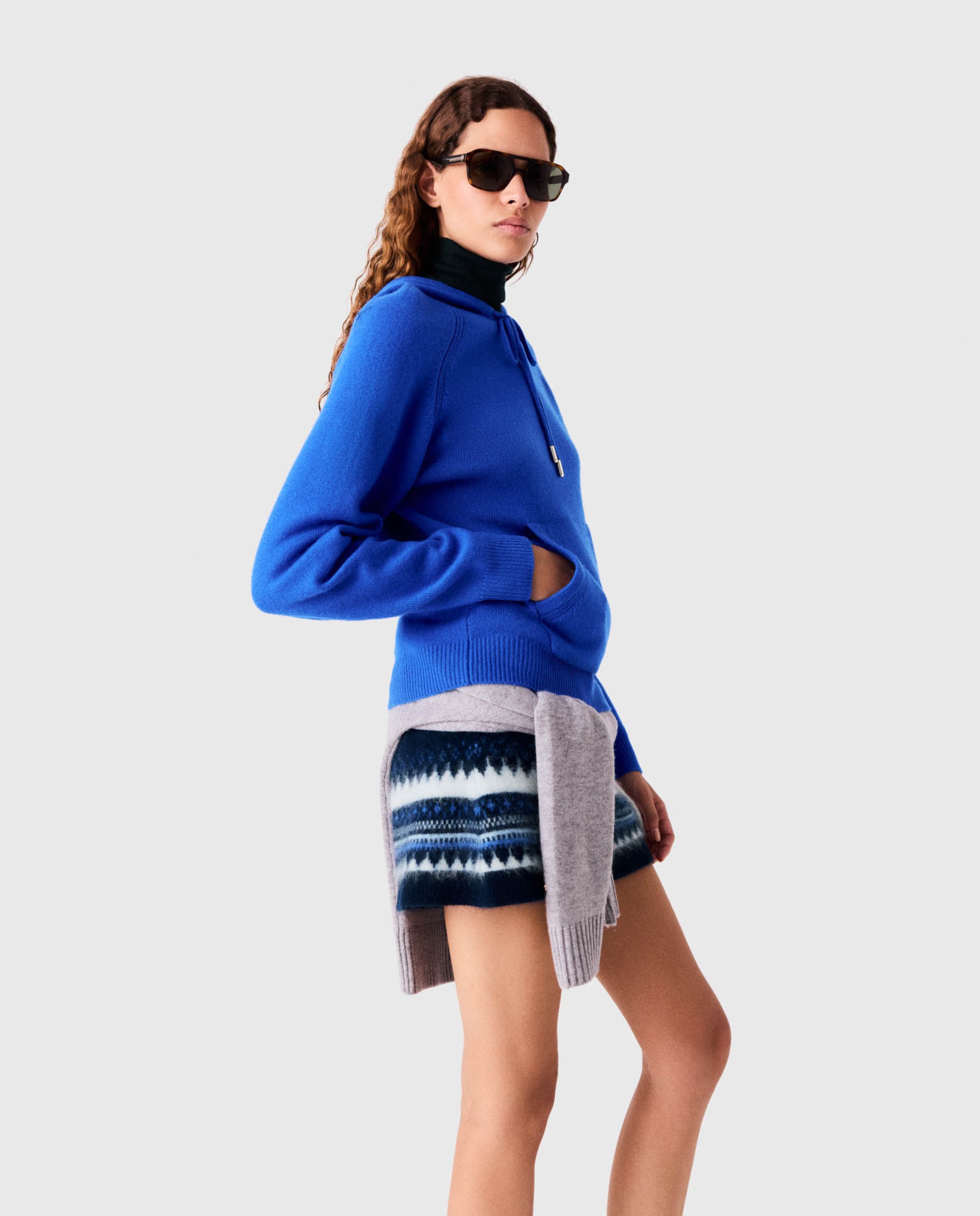 Jersey de mujer con capucha - Maje - Azul Azul-3