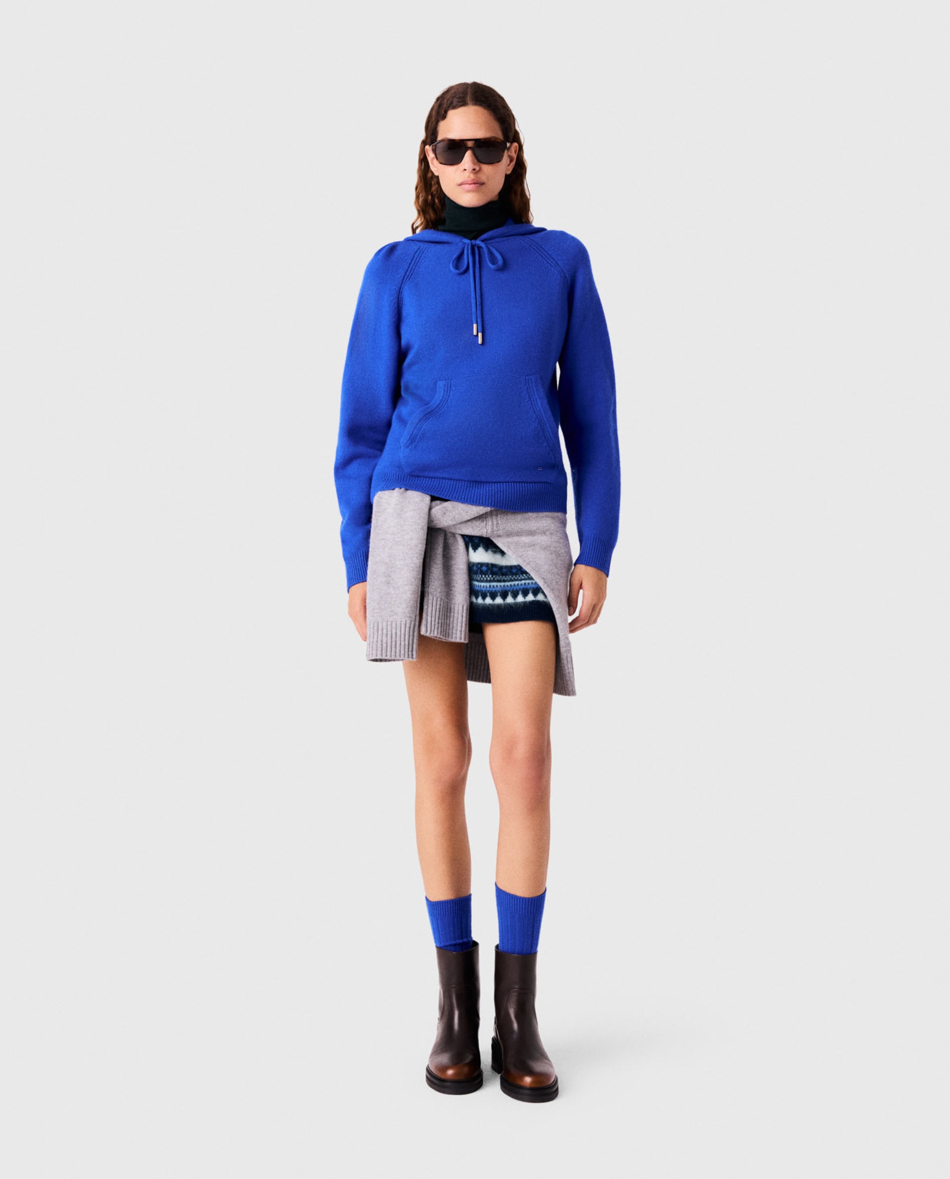 Jersey de mujer con capucha - Maje - Azul Azul-4