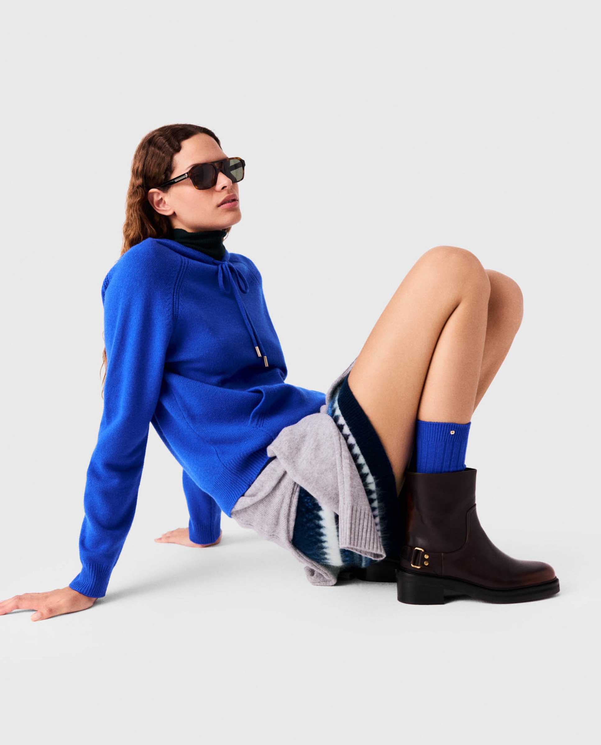 Jersey de mujer con capucha - Maje - Azul Azul-5