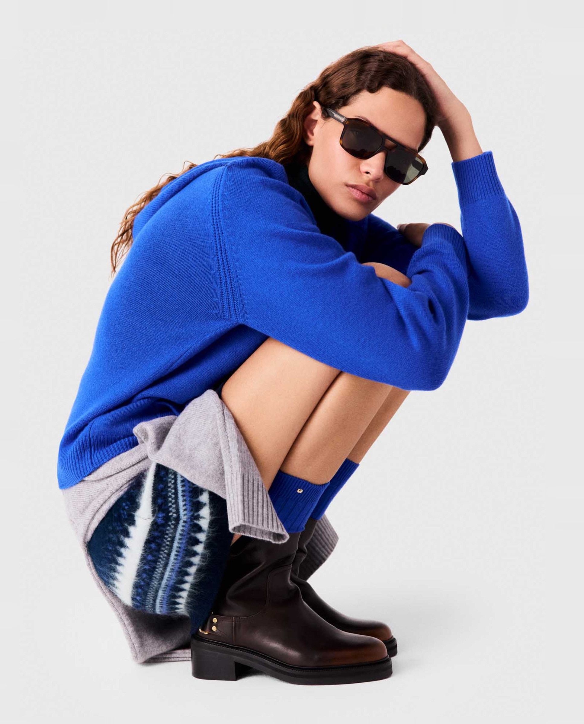 Jersey de mujer con capucha - Maje - Azul Azul-6