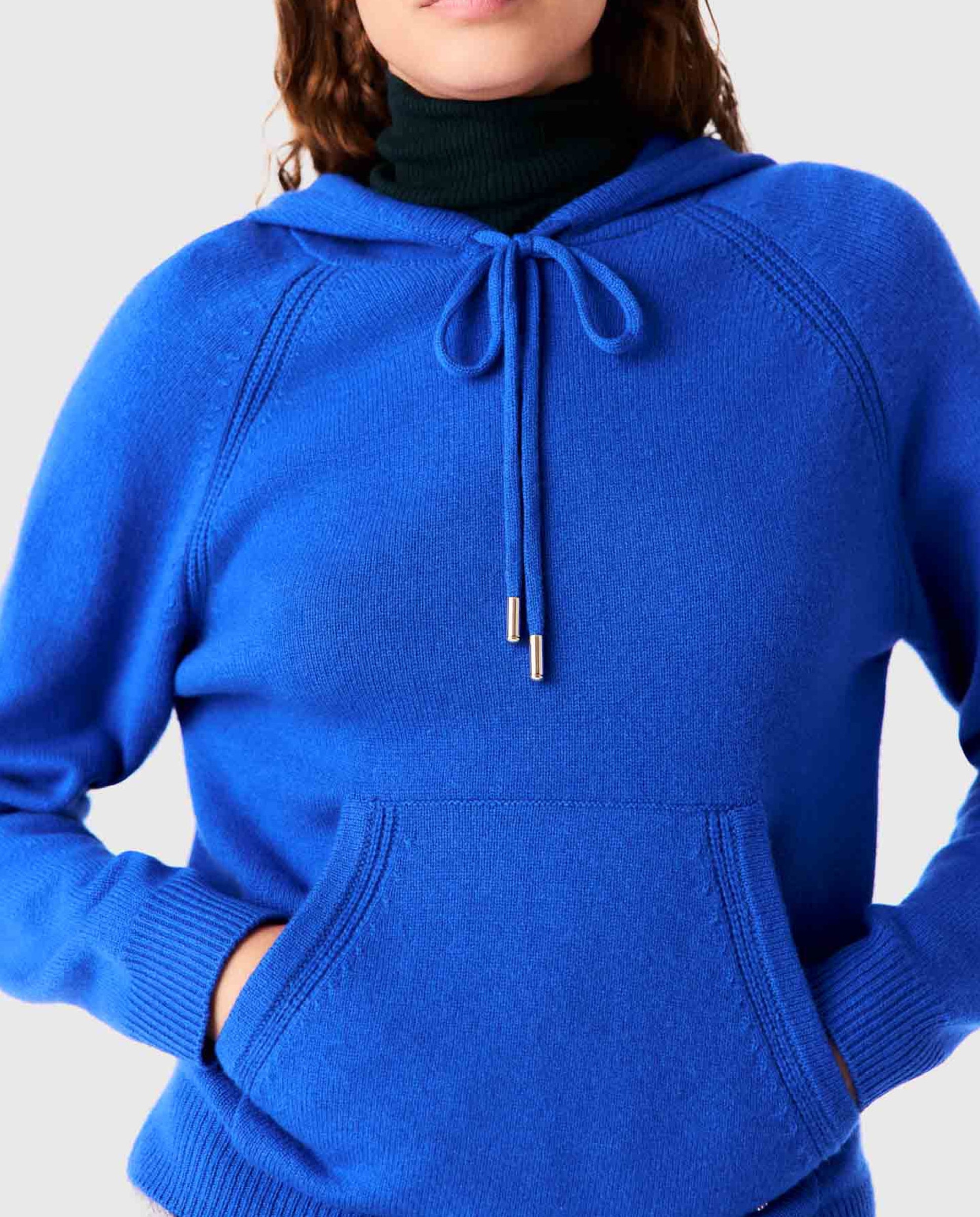 Jersey de mujer con capucha - Maje - Azul Azul-7