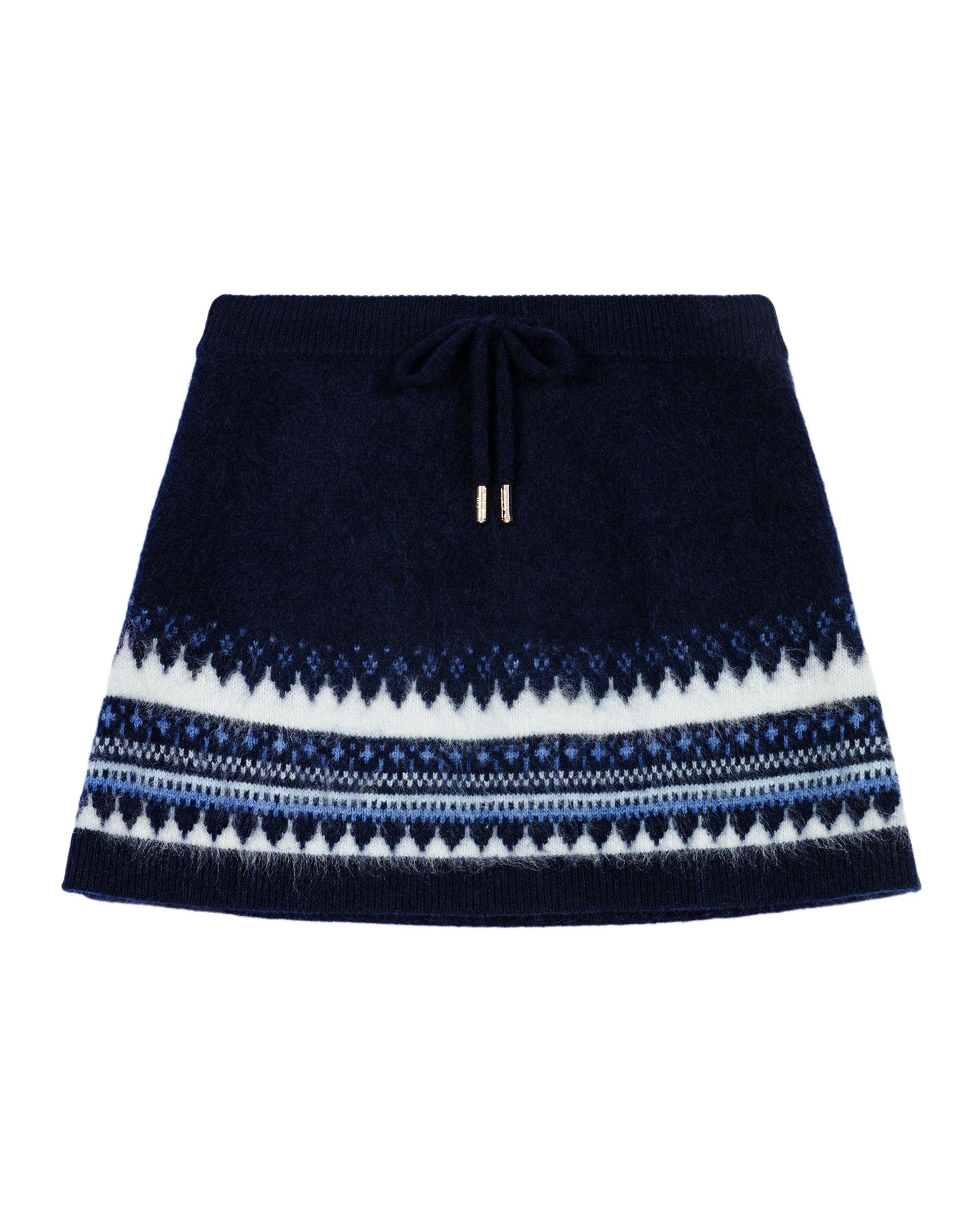 Falda corta de punto jacquard - Maje - Azul marino Azul marino-7