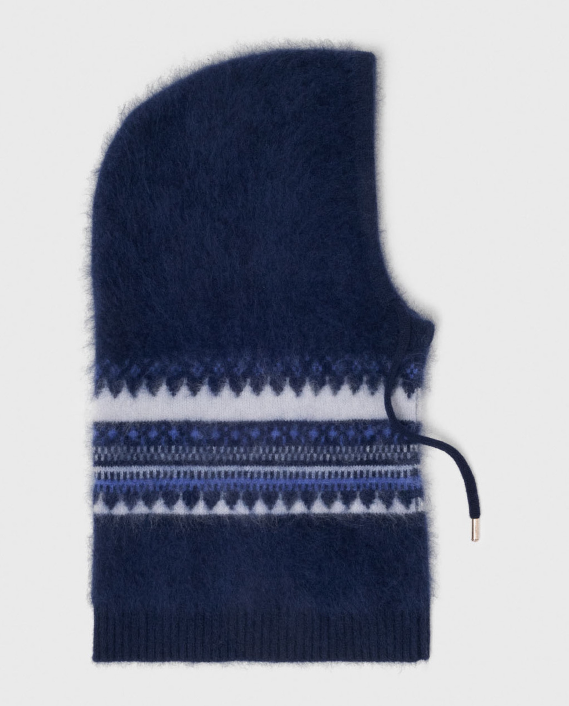 Pasamontañas de lana fair isle para mujer - Maje - Azul marino Azul marino-1