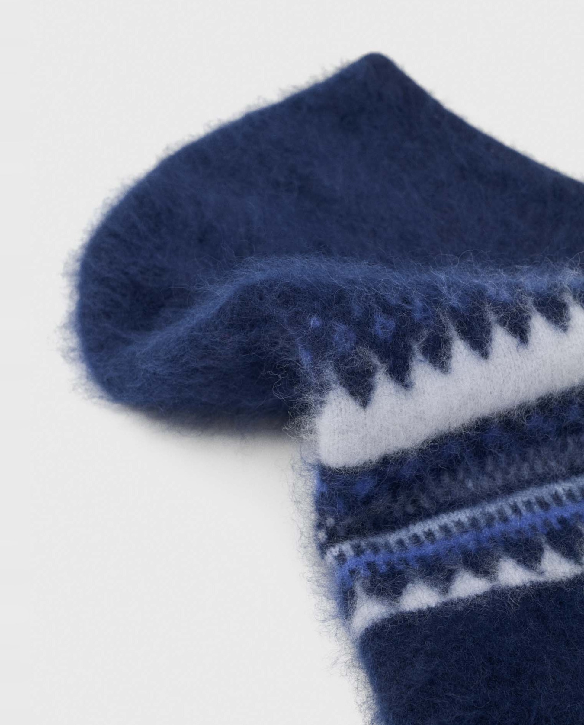 Pasamontañas de lana fair isle para mujer - Maje - Azul marino Azul marino-4