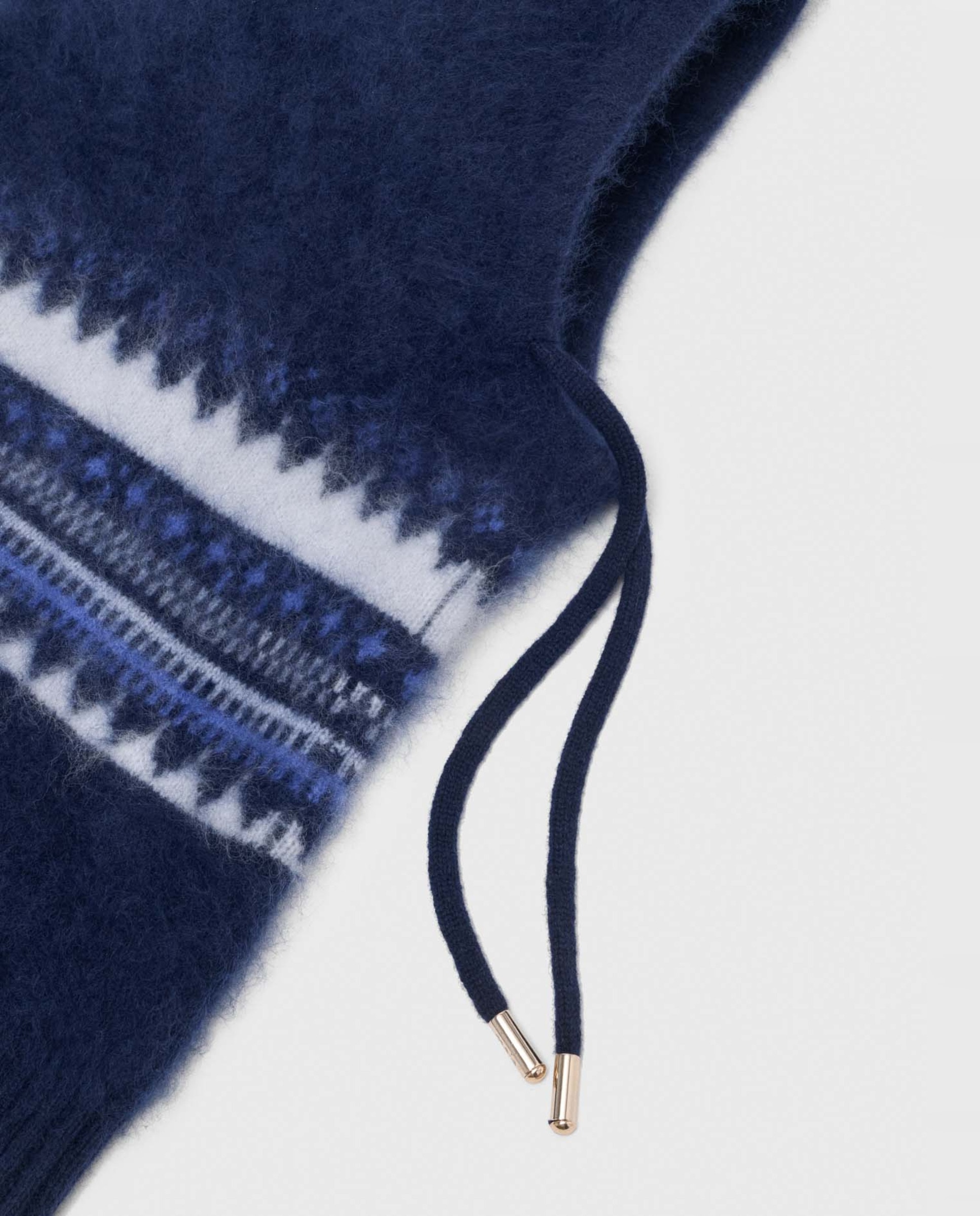 Pasamontañas de lana fair isle para mujer - Maje - Azul marino Azul marino-6