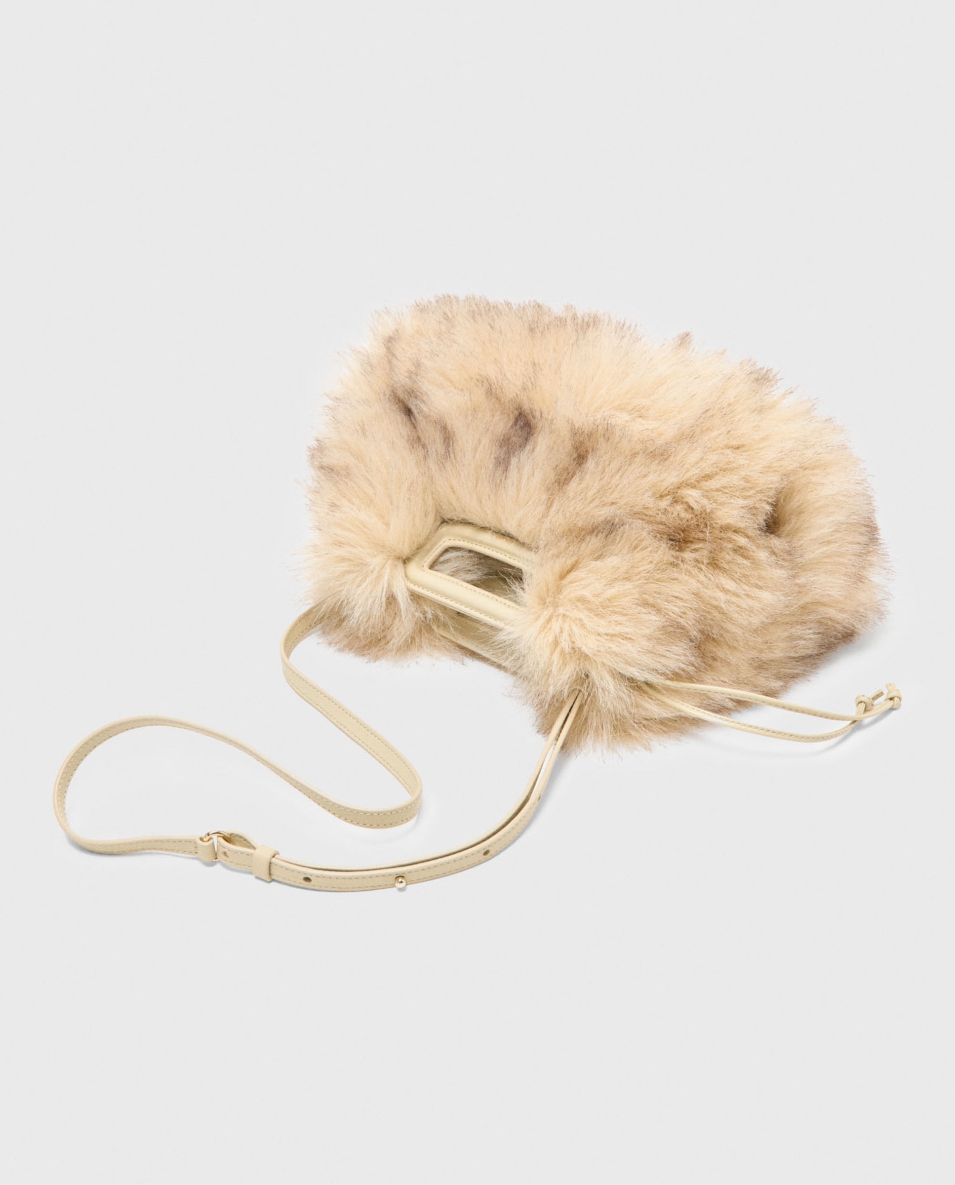 Bolso de hombro de mujer efecto pelo - Maje - Beige Beige-7