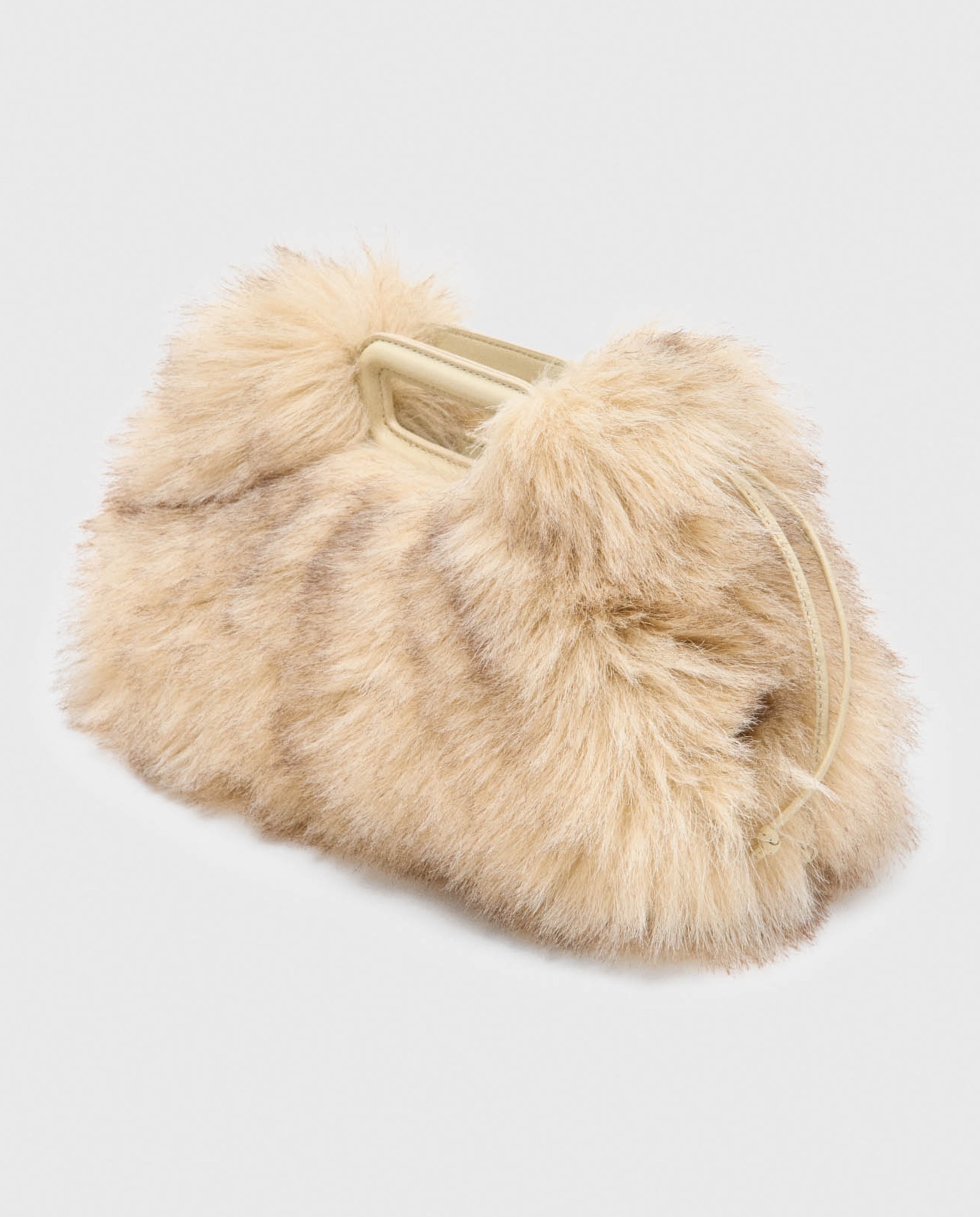 Bolso de hombro de mujer efecto pelo - Maje - Beige Beige-6