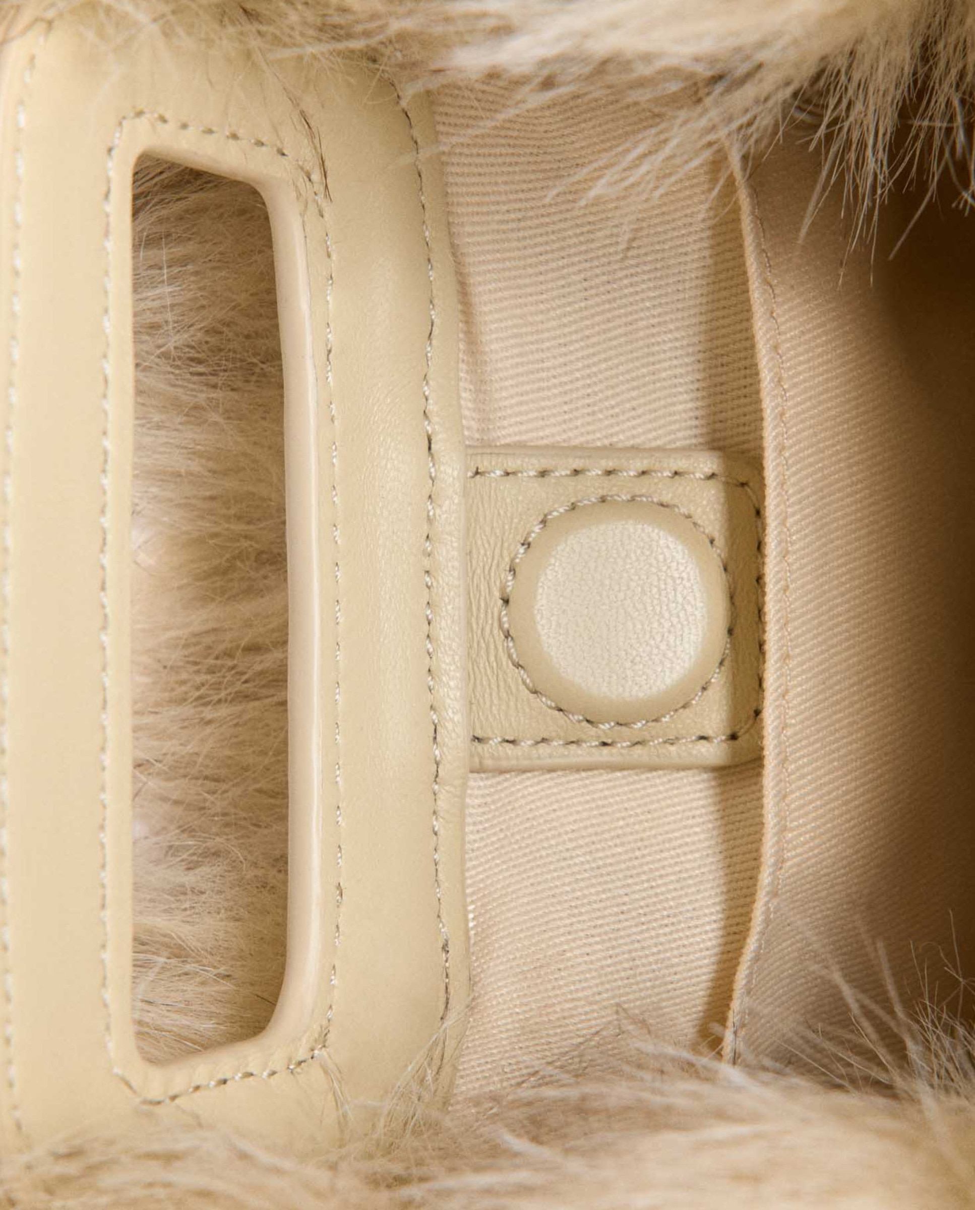Bolso de hombro de mujer efecto pelo - Maje - Beige Beige-10