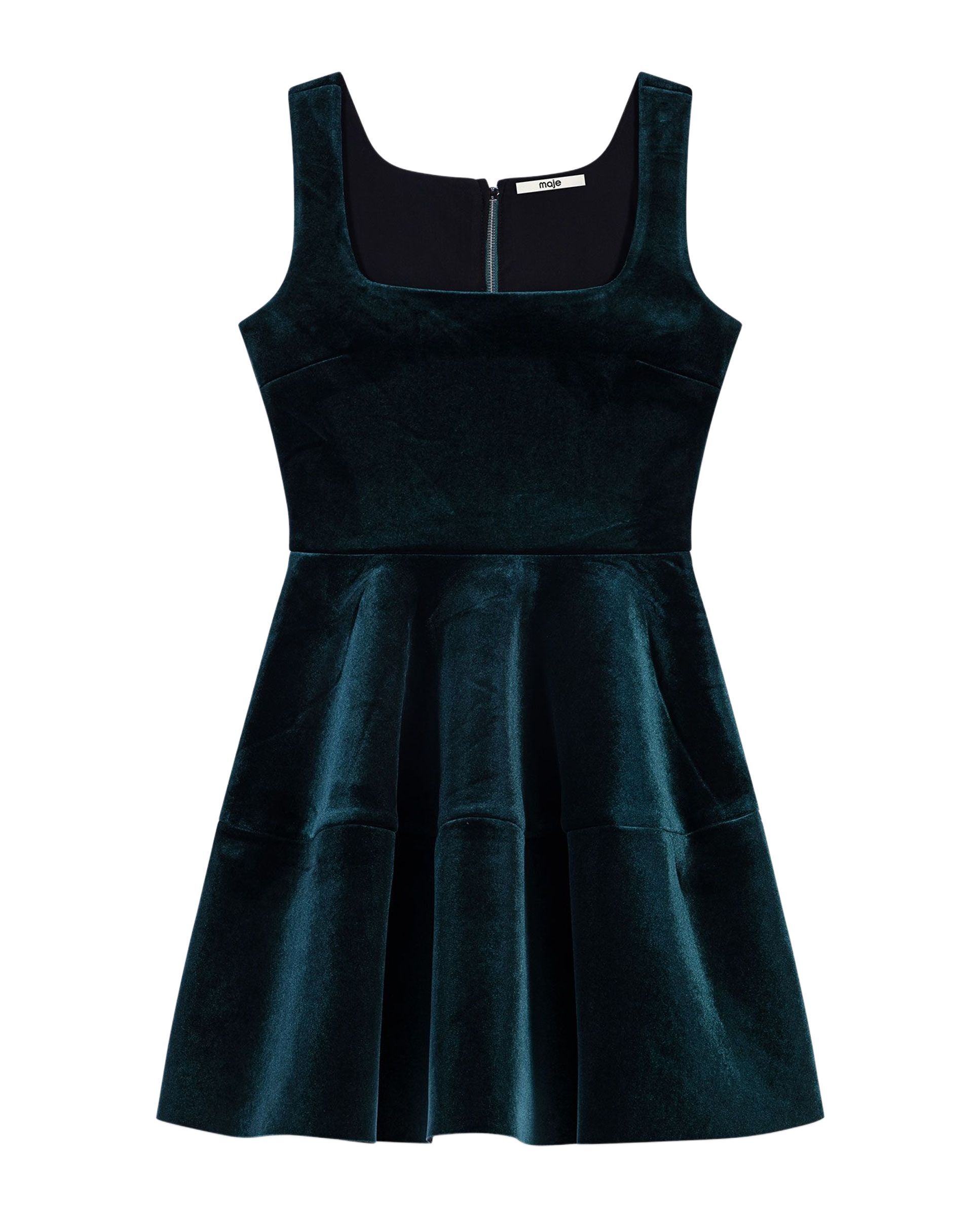 Vestido corto patinadora de terciopelo - Maje - Verde Verde-8