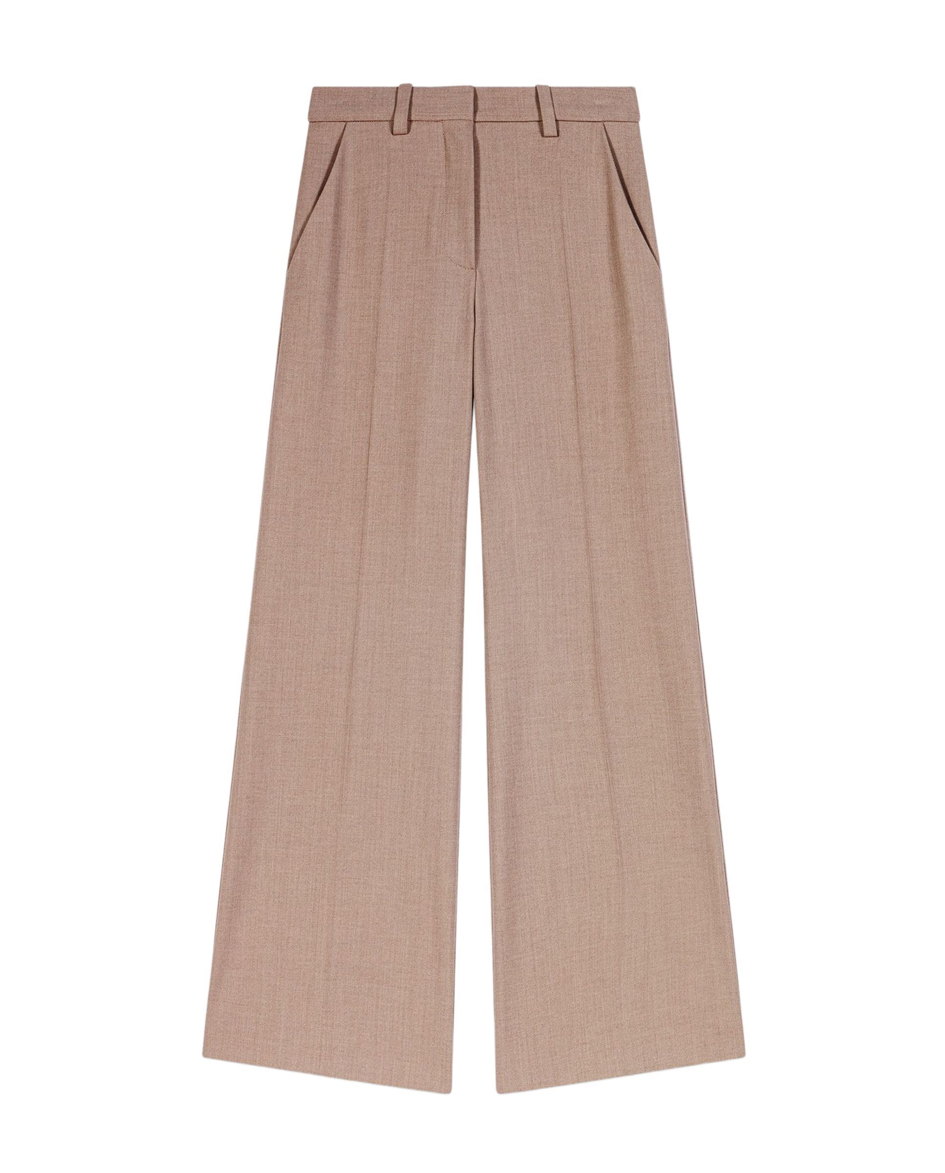Pantalones anchos de mujer sastre de talle alto - Maje - Beige Beige-7