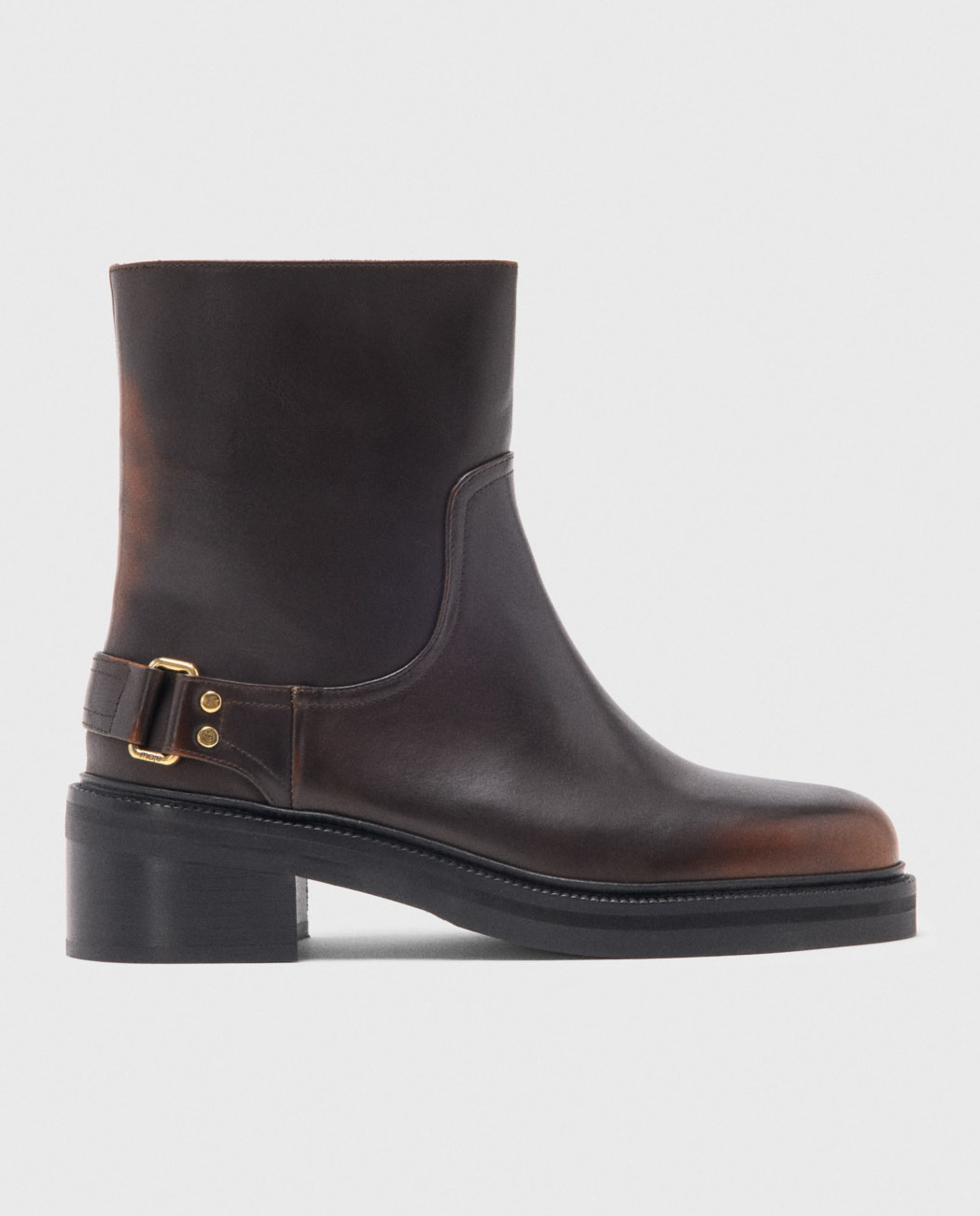 Botines de mujer básicos de cuero - Maje - Marrón Marrón-1