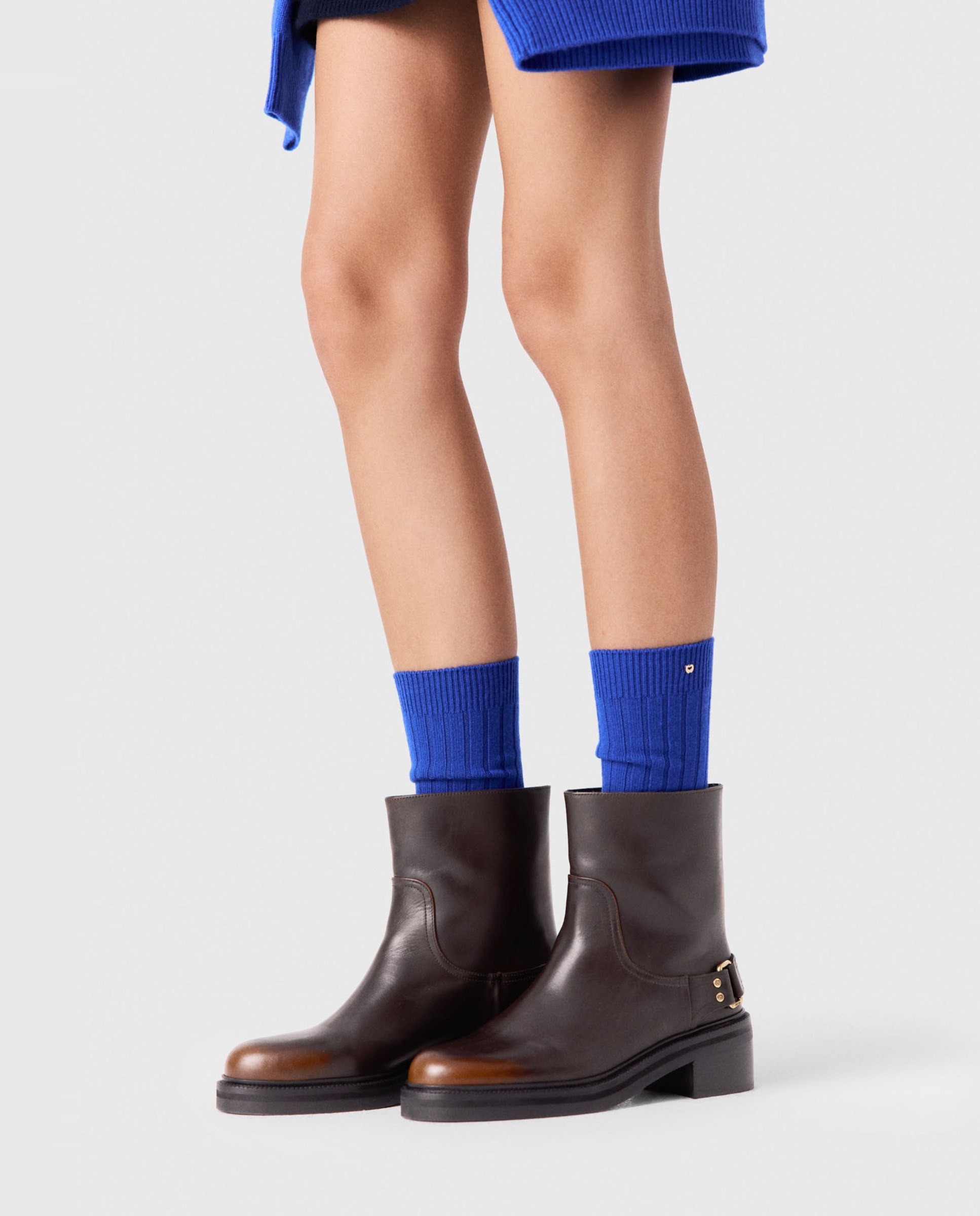 Botines de mujer básicos de cuero - Maje - Marrón Marrón-6